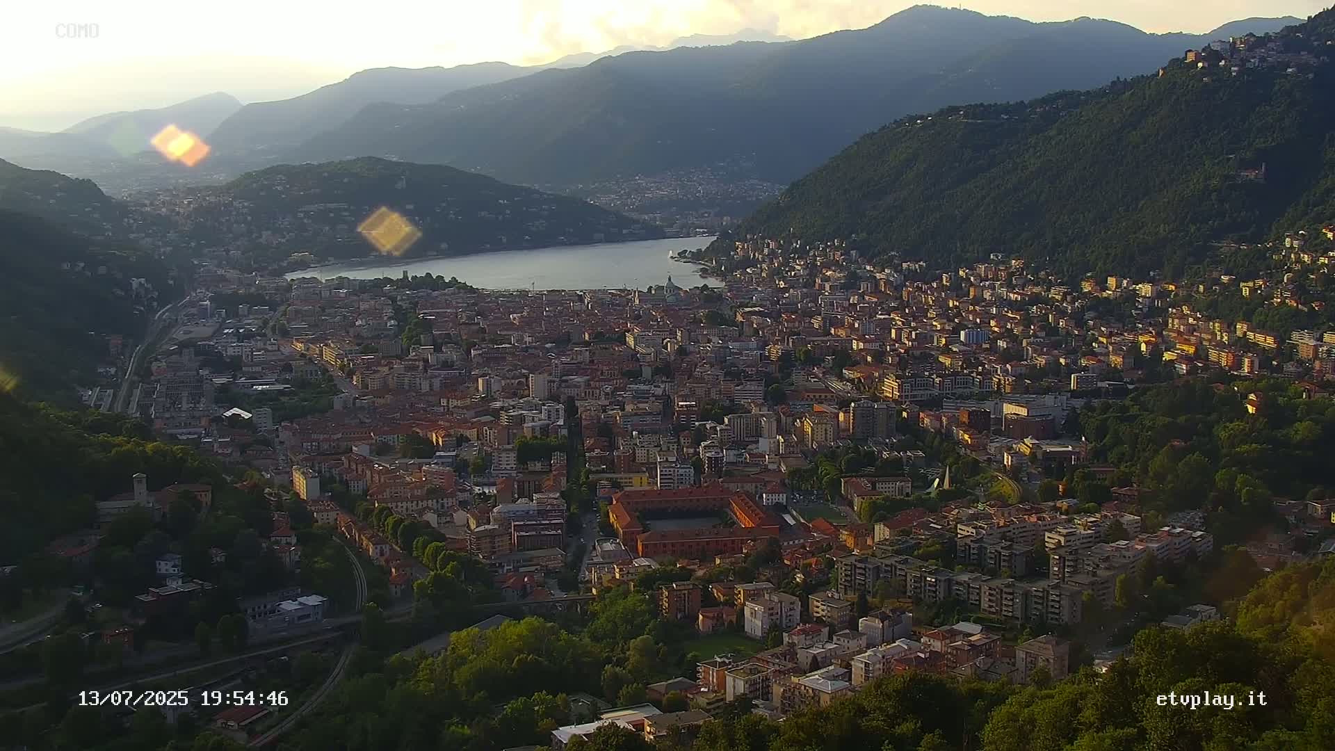 Como City & Lake Skyline Live Cam - Lombardy, Italy