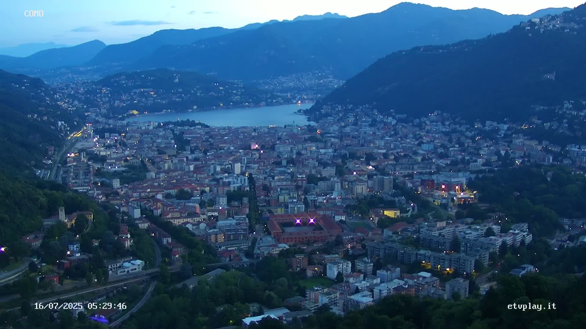Como City & Lake Skyline Live Cam - Lombardy, Italy