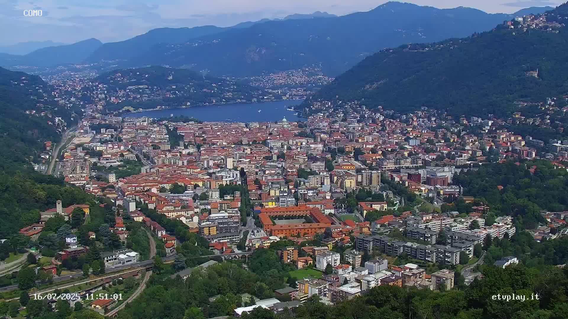 Como City & Lake Skyline Live Cam - Lombardy, Italy