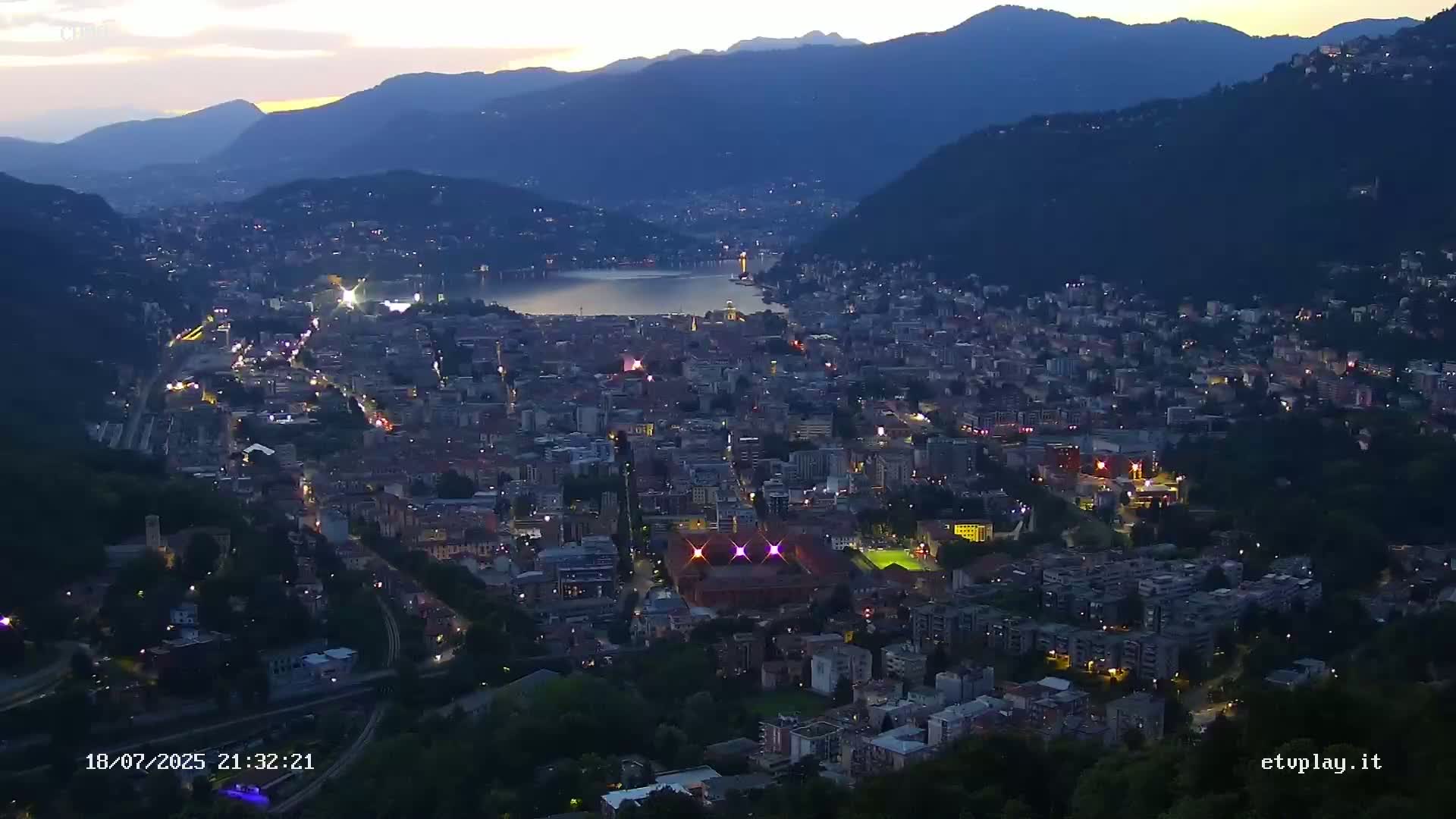Como City & Lake Skyline Live Cam - Lombardy, Italy