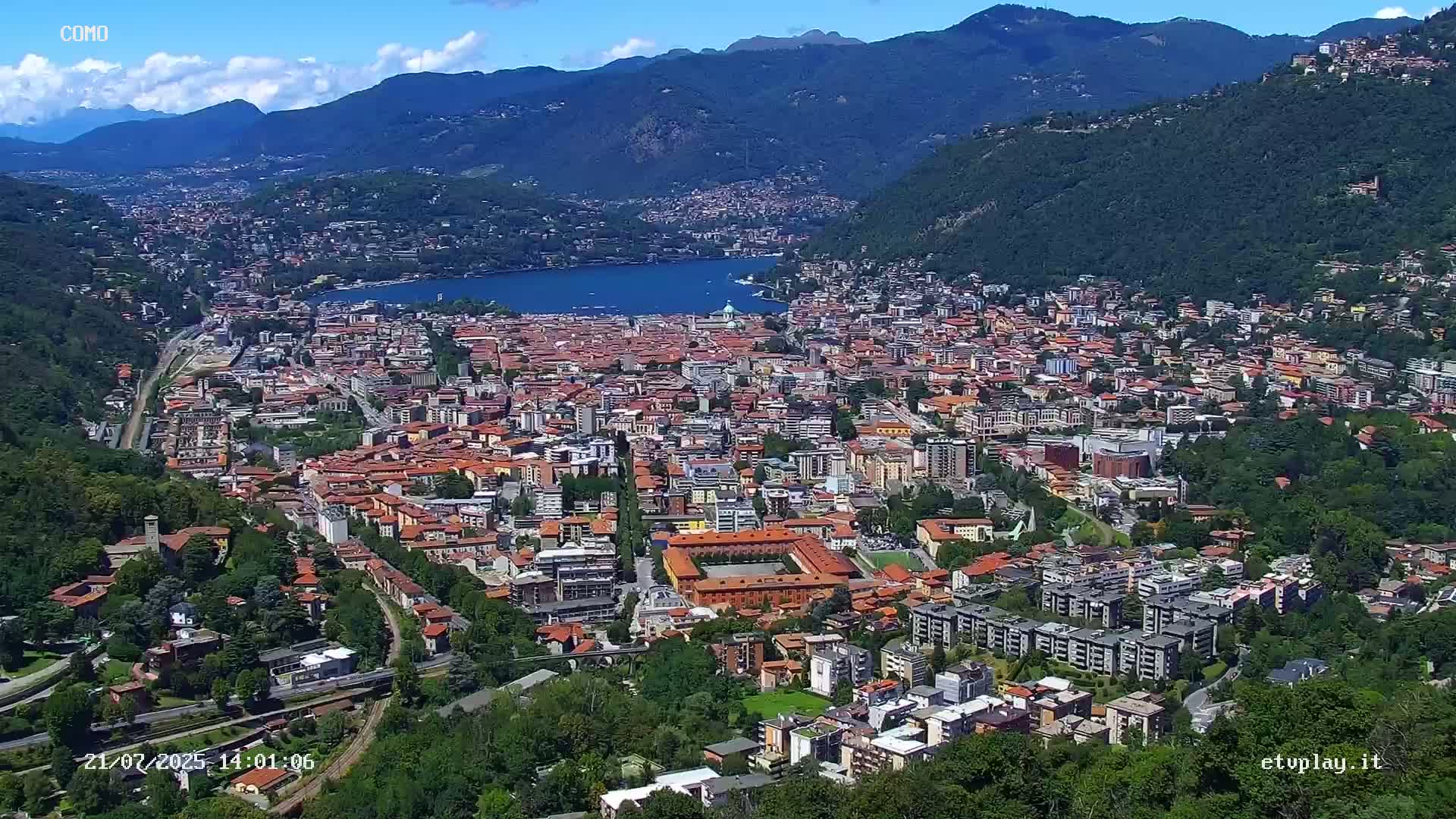 Como City & Lake Skyline Live Cam - Lombardy, Italy