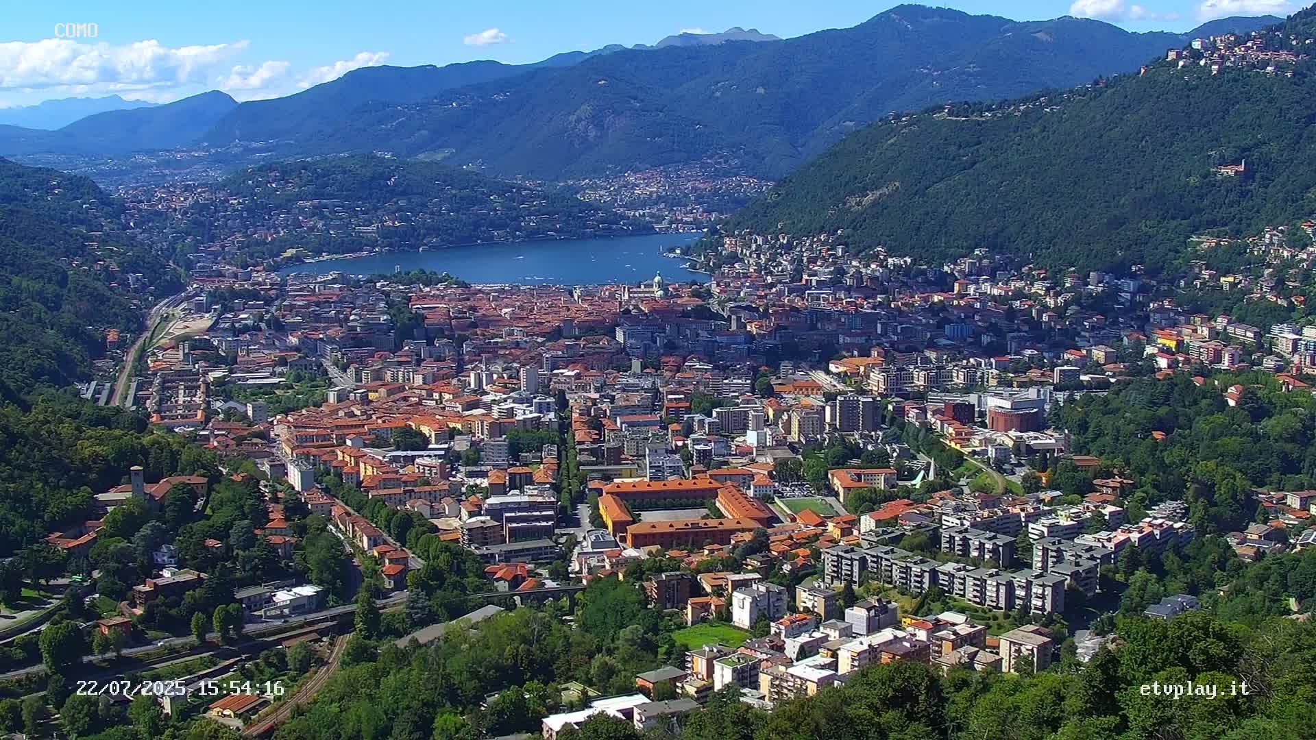 Como City & Lake Skyline Live Cam - Lombardy, Italy