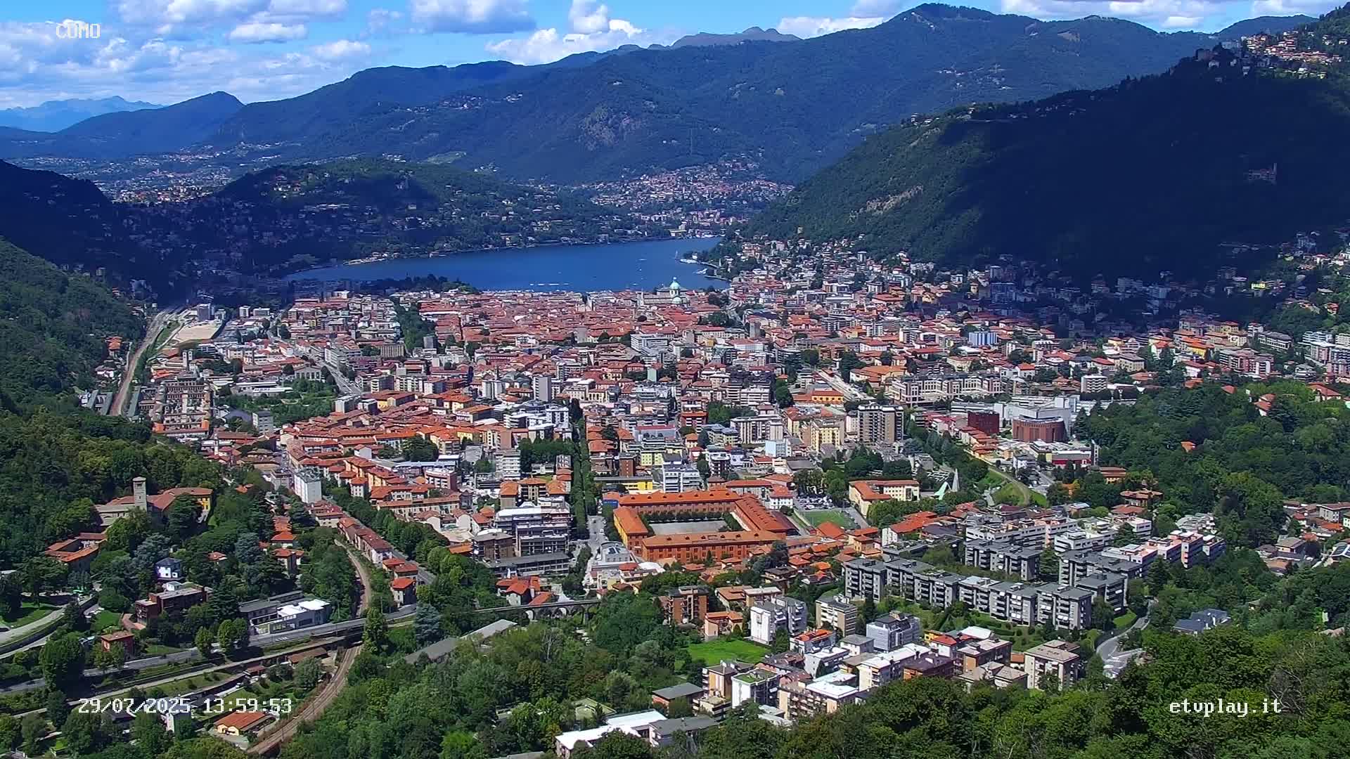 Como City & Lake Skyline Live Cam - Lombardy, Italy