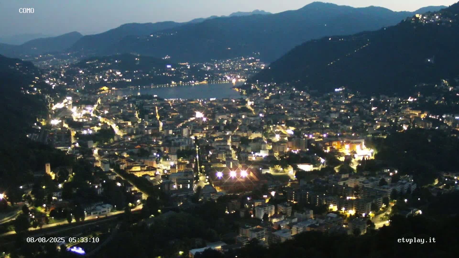 Como City & Lake Skyline Live Cam - Lombardy, Italy