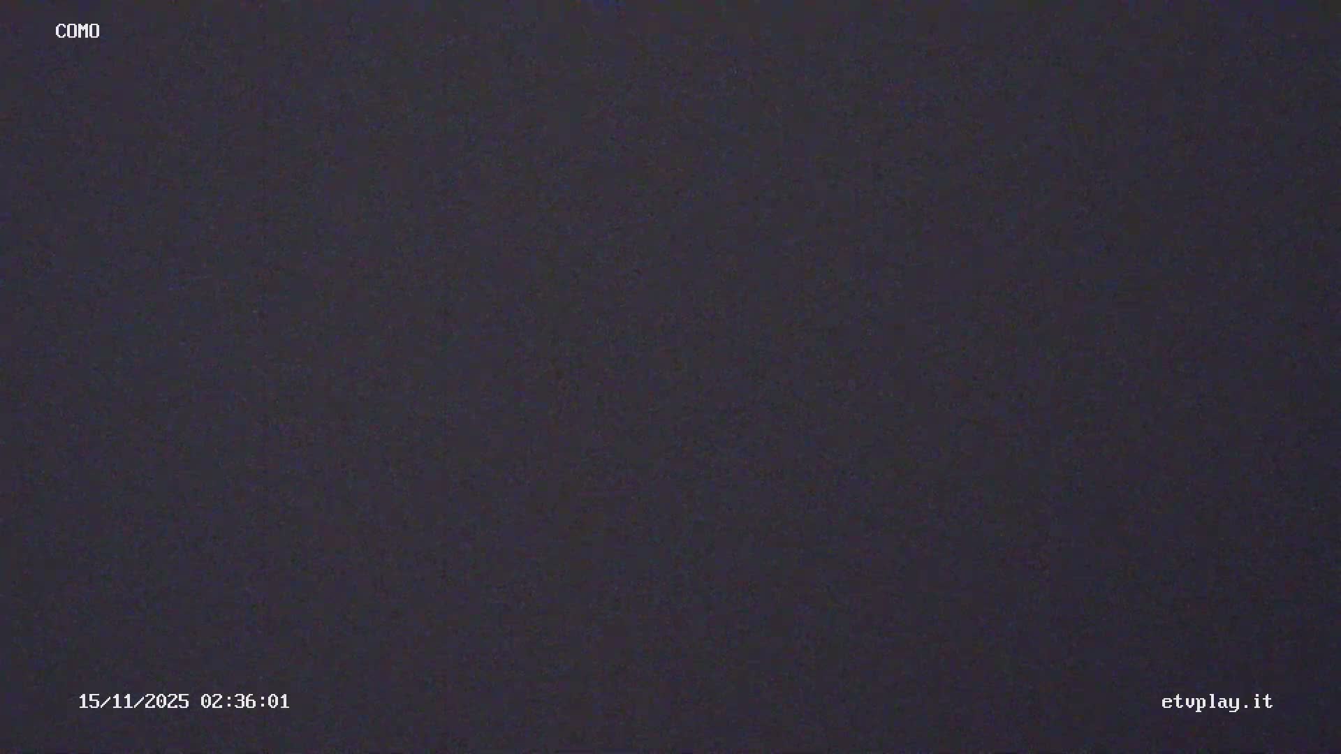 A uniformly dark and noisy scene suggests nighttime conditions, with no discernible objects visible.