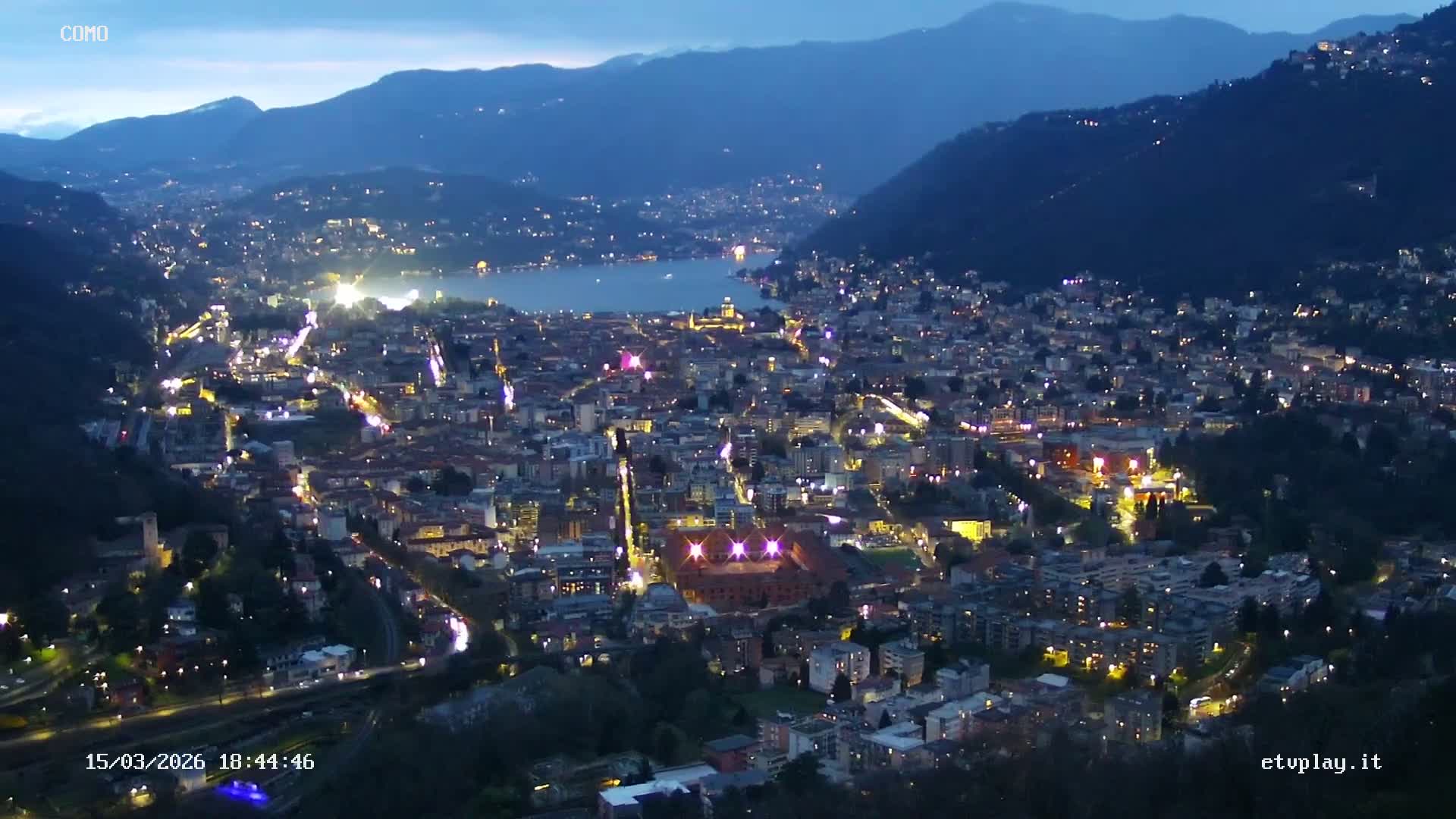 Como City & Lake Skyline Live Cam - Lombardy, Italy