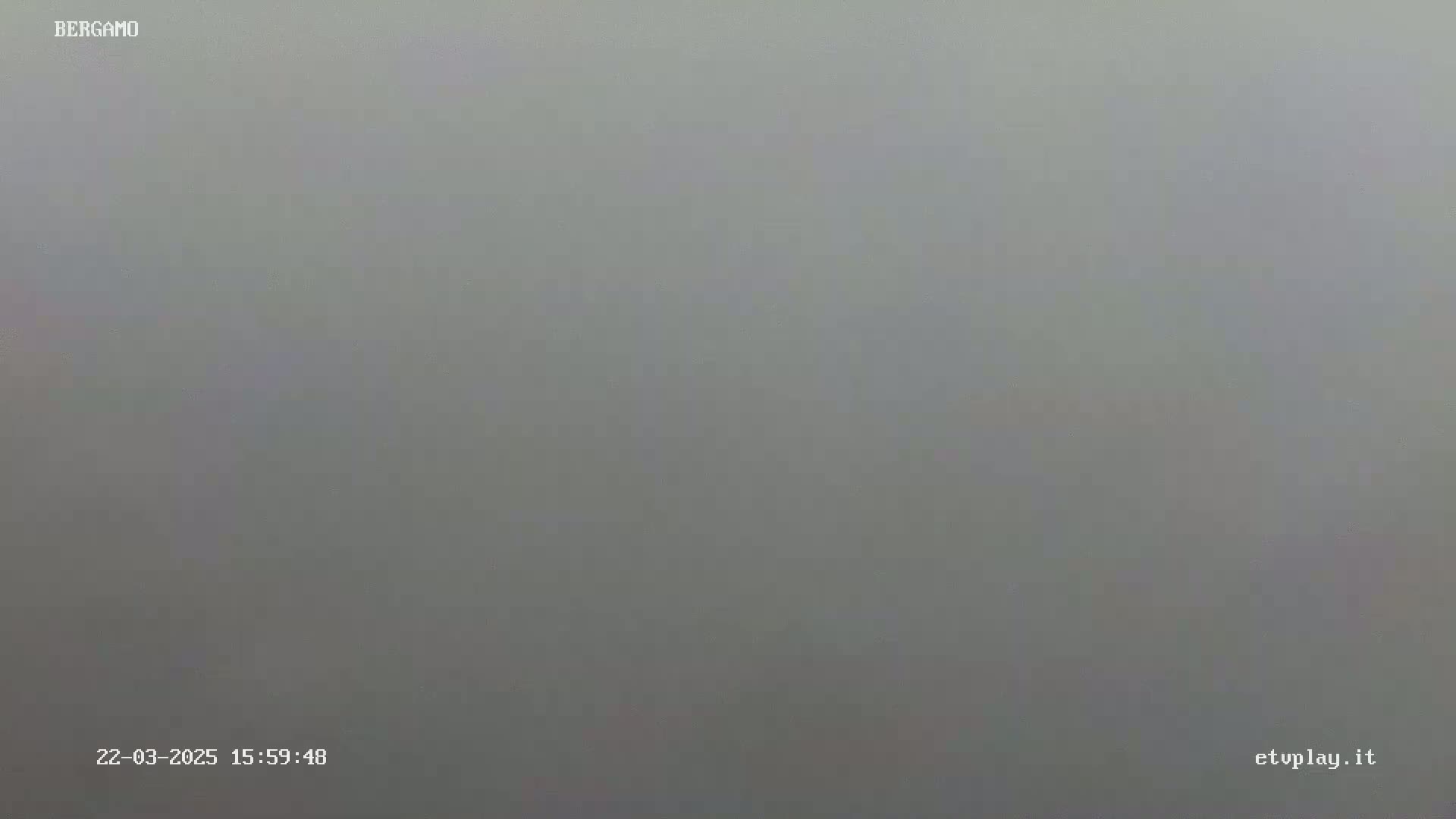 A uniformly gray, foggy scene is visible.