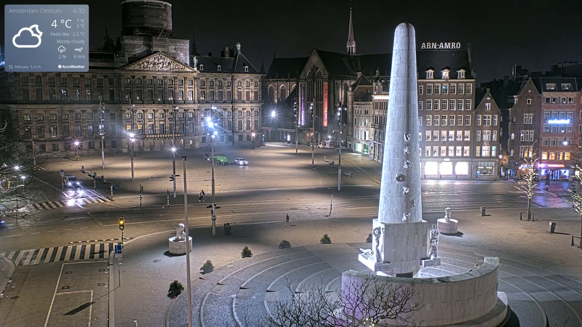 Amsterdam De Dam Square Live Cam - North Holland, Netherlands
