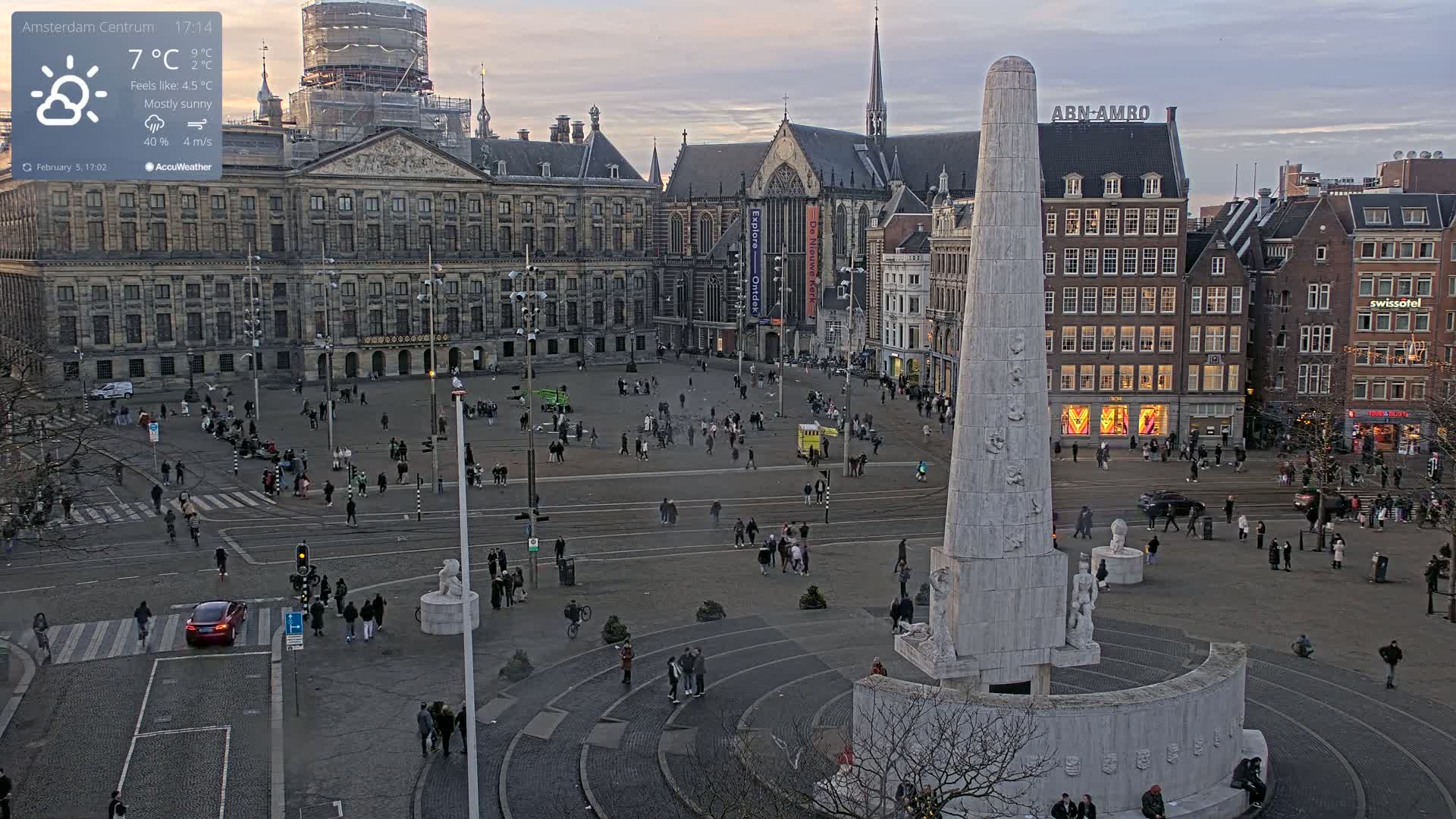 Amsterdam De Dam Square Live Cam - North Holland, Netherlands