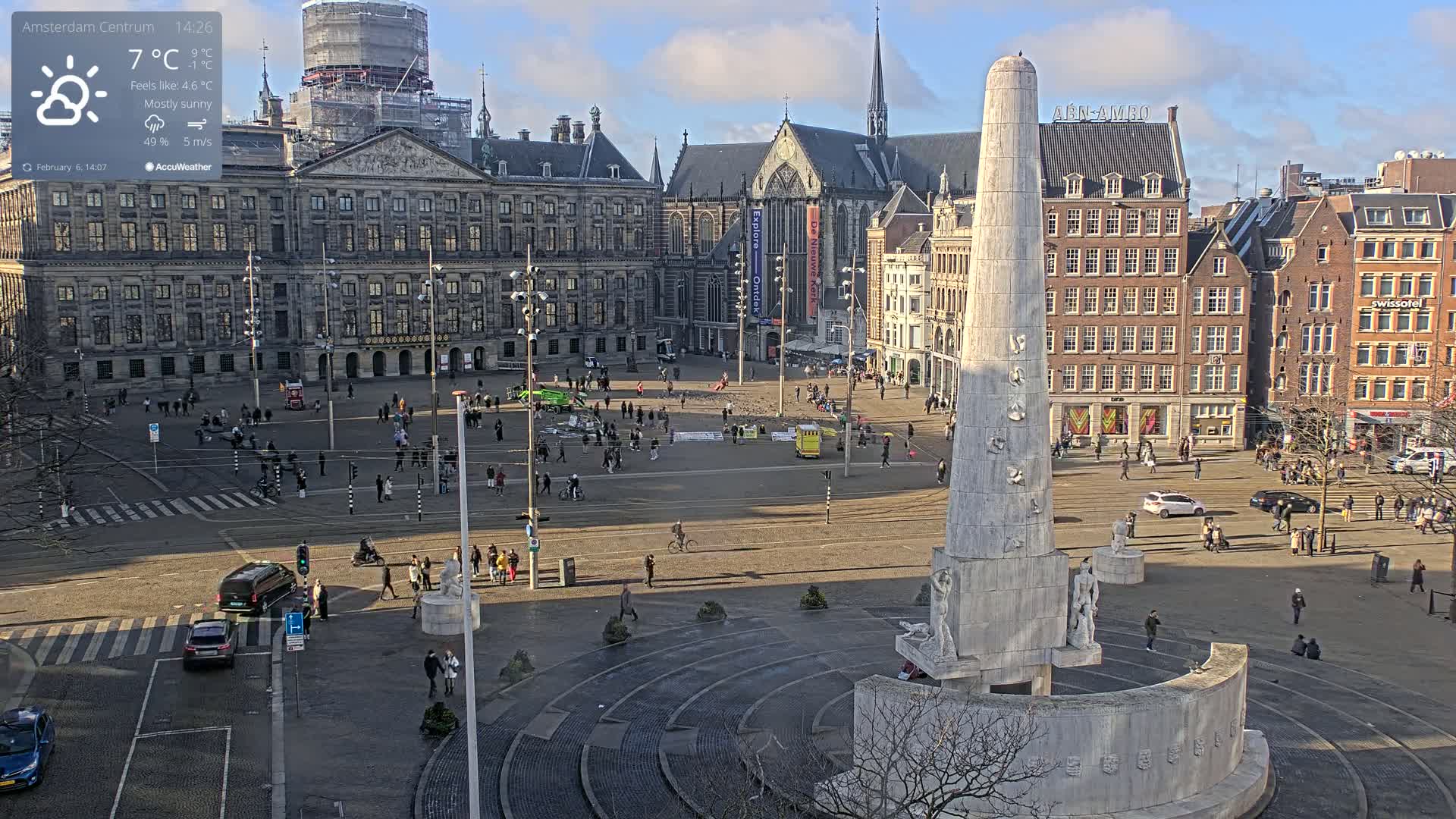 Amsterdam De Dam Square Live Cam - North Holland, Netherlands
