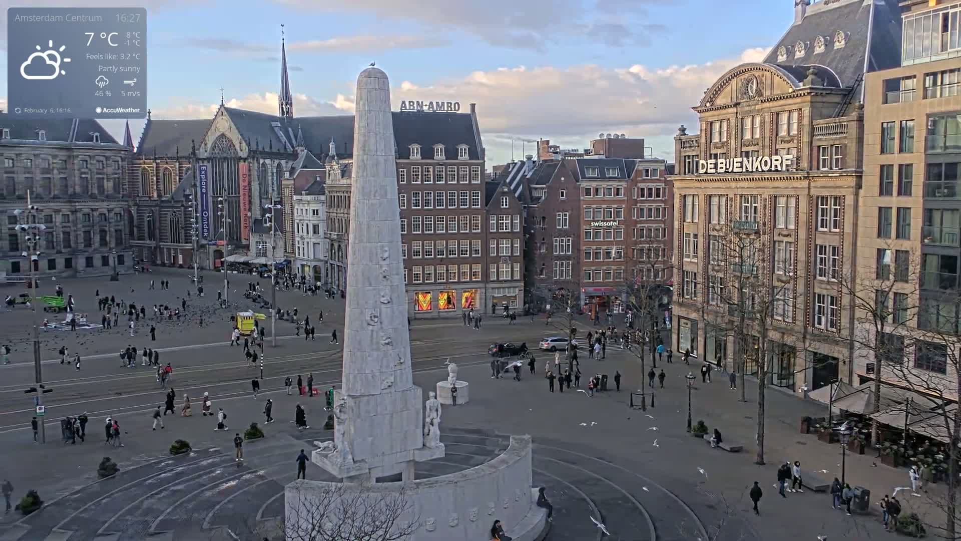 Amsterdam De Dam Square Live Cam - North Holland, Netherlands
