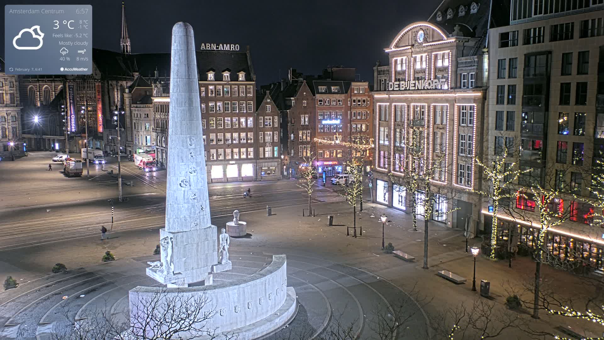 Amsterdam De Dam Square Live Cam - North Holland, Netherlands