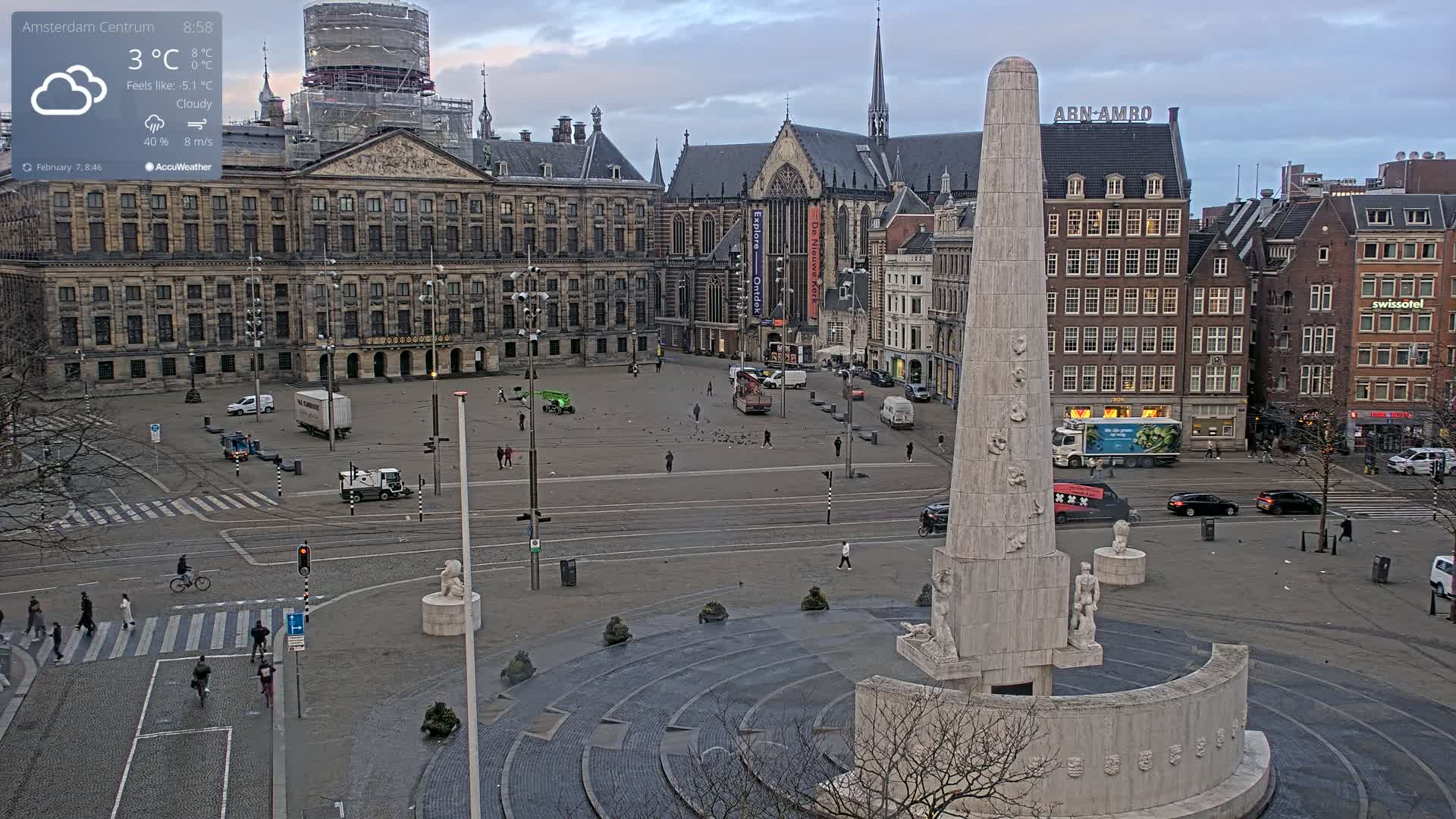 Amsterdam De Dam Square Live Cam - North Holland, Netherlands