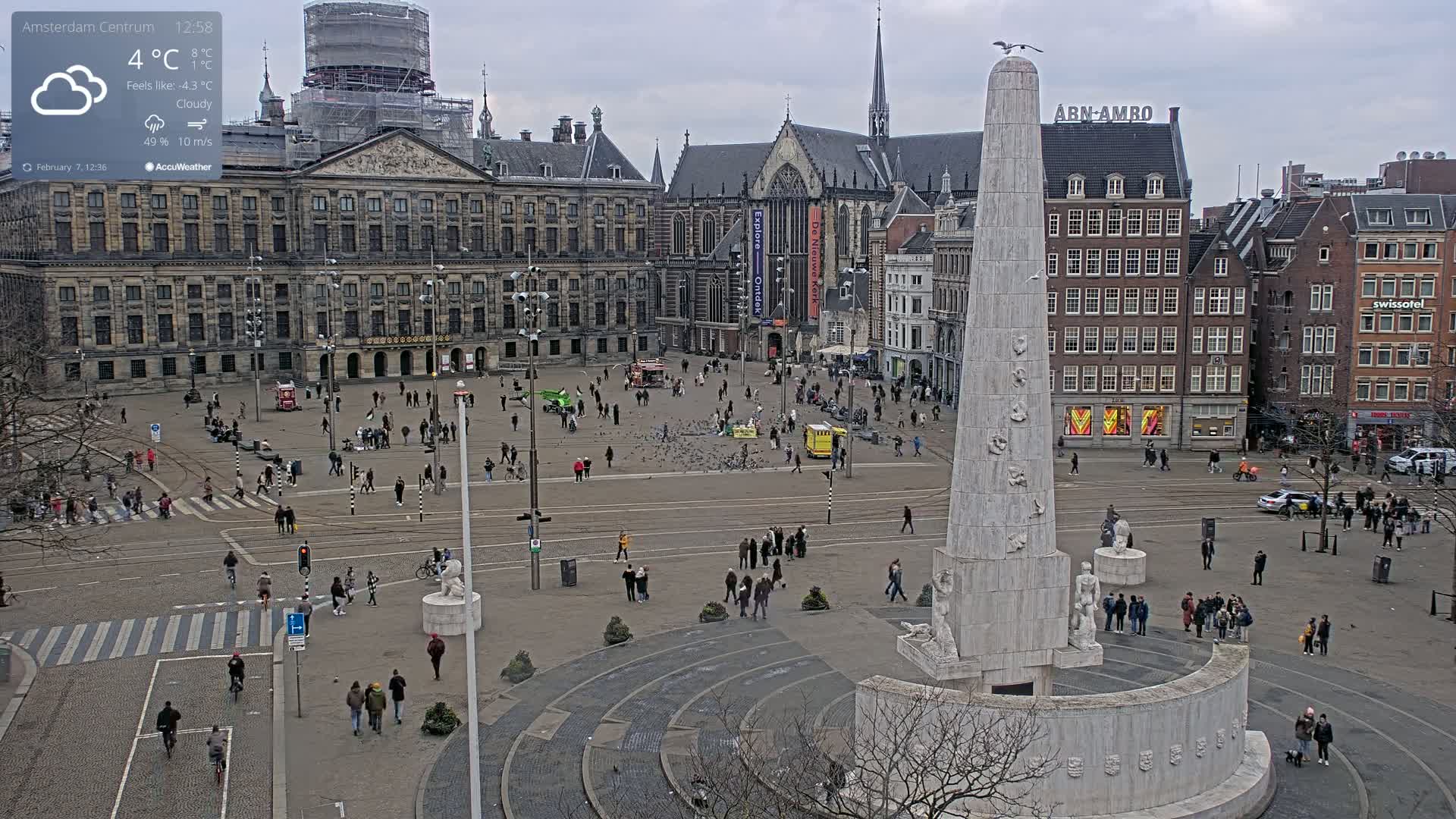 Amsterdam De Dam Square Live Cam - North Holland, Netherlands