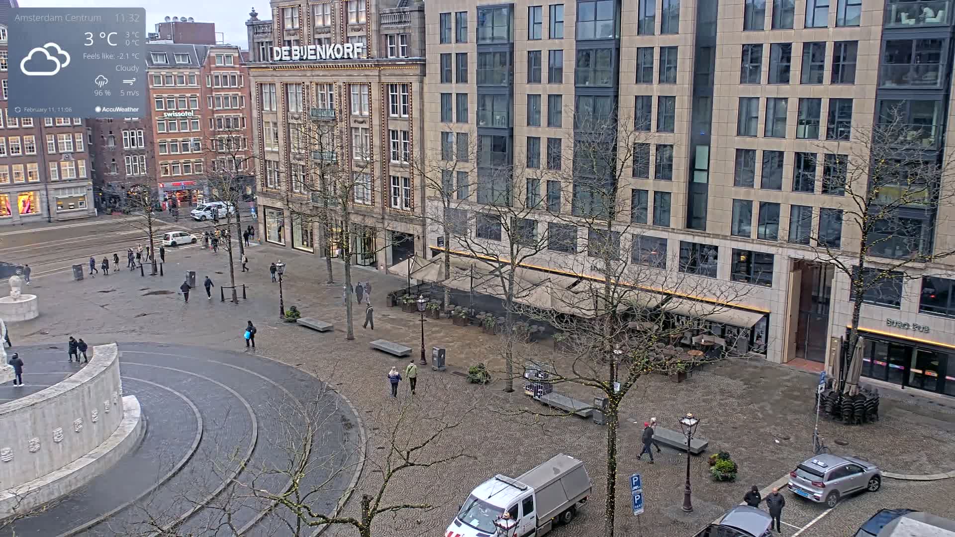 Amsterdam De Dam Square Live Cam - North Holland, Netherlands