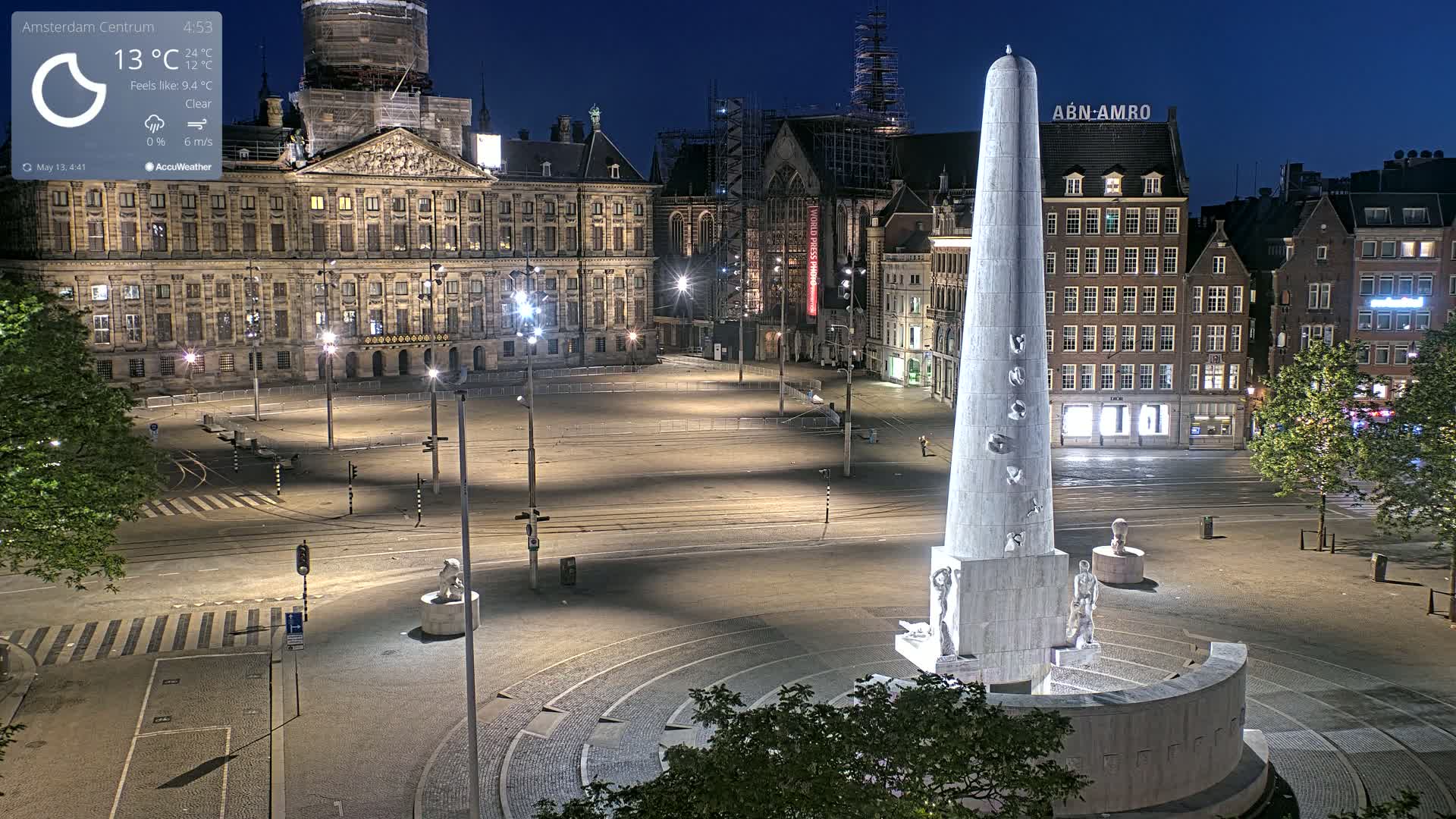 Amsterdam De Dam Square Live Cam - North Holland, Netherlands