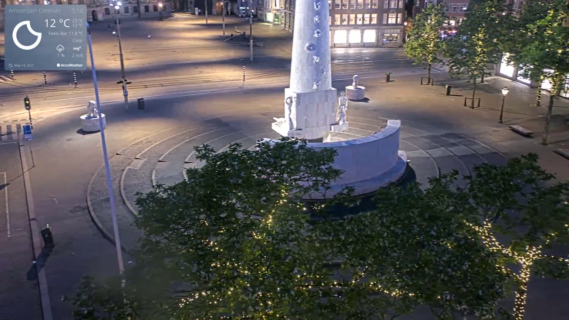 Amsterdam De Dam Square Live Cam - North Holland, Netherlands