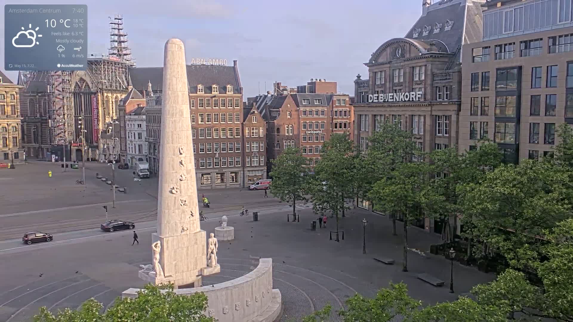 Amsterdam De Dam Square Live Cam - North Holland, Netherlands