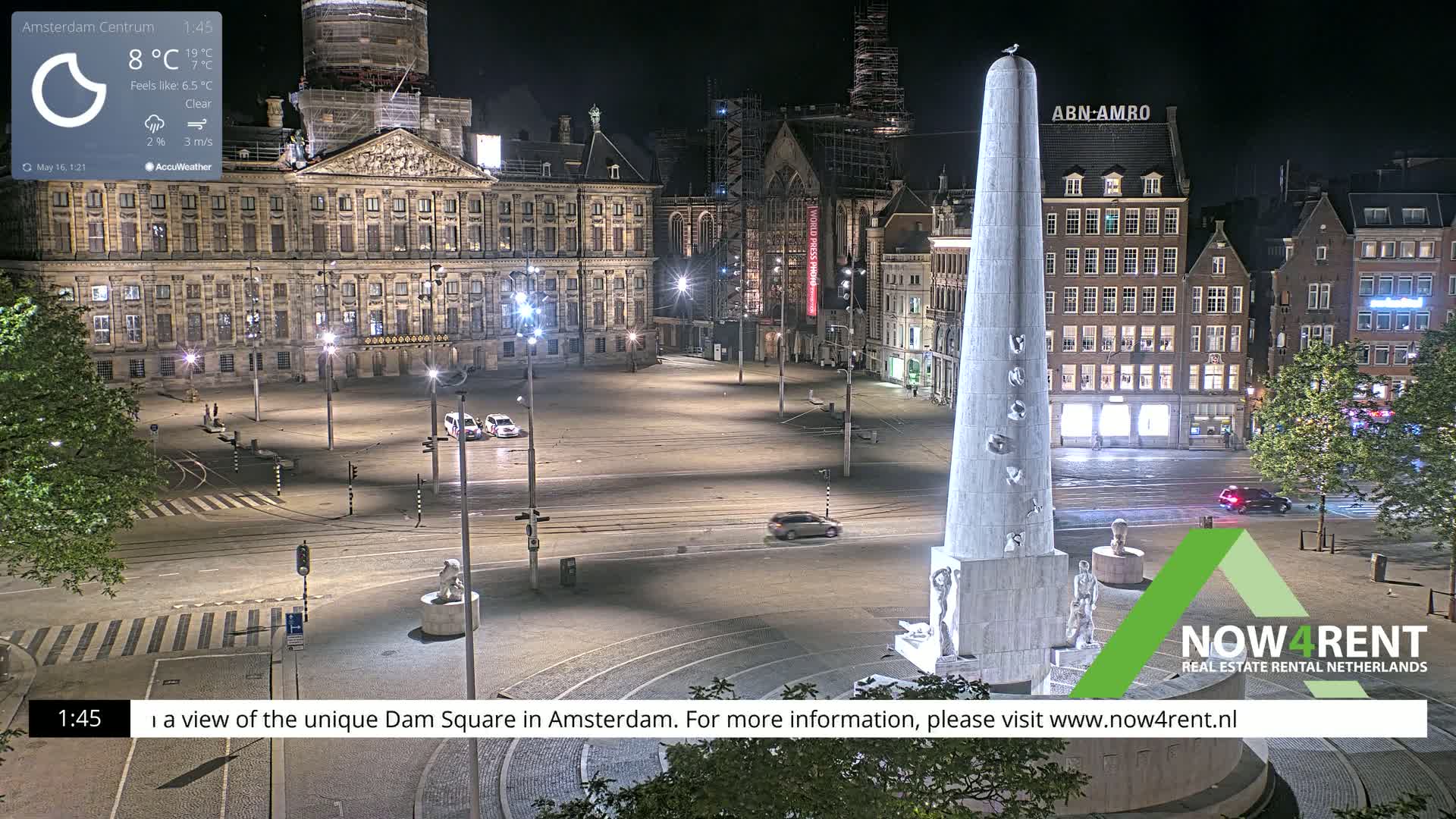 Amsterdam De Dam Square Live Cam - North Holland, Netherlands