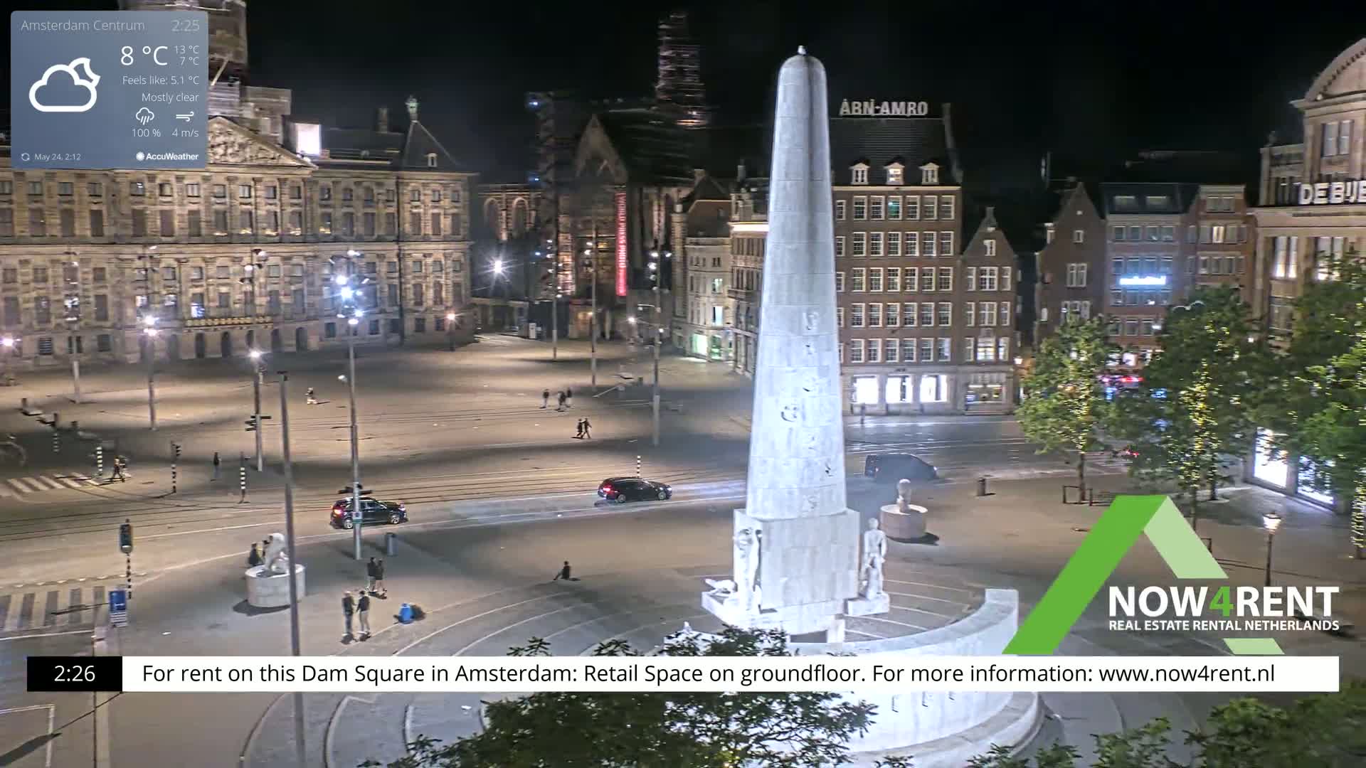 Amsterdam De Dam Square Live Cam - North Holland, Netherlands