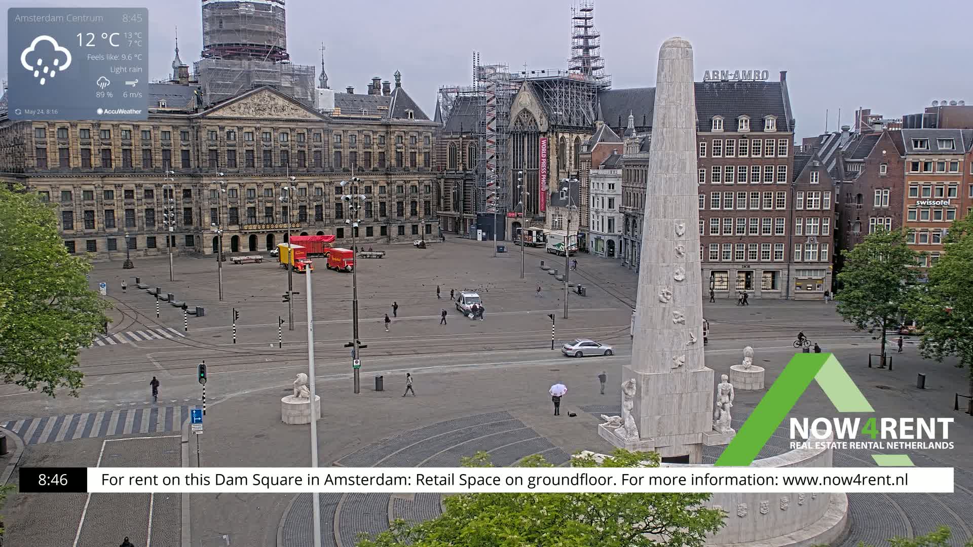 Amsterdam De Dam Square Live Cam - North Holland, Netherlands