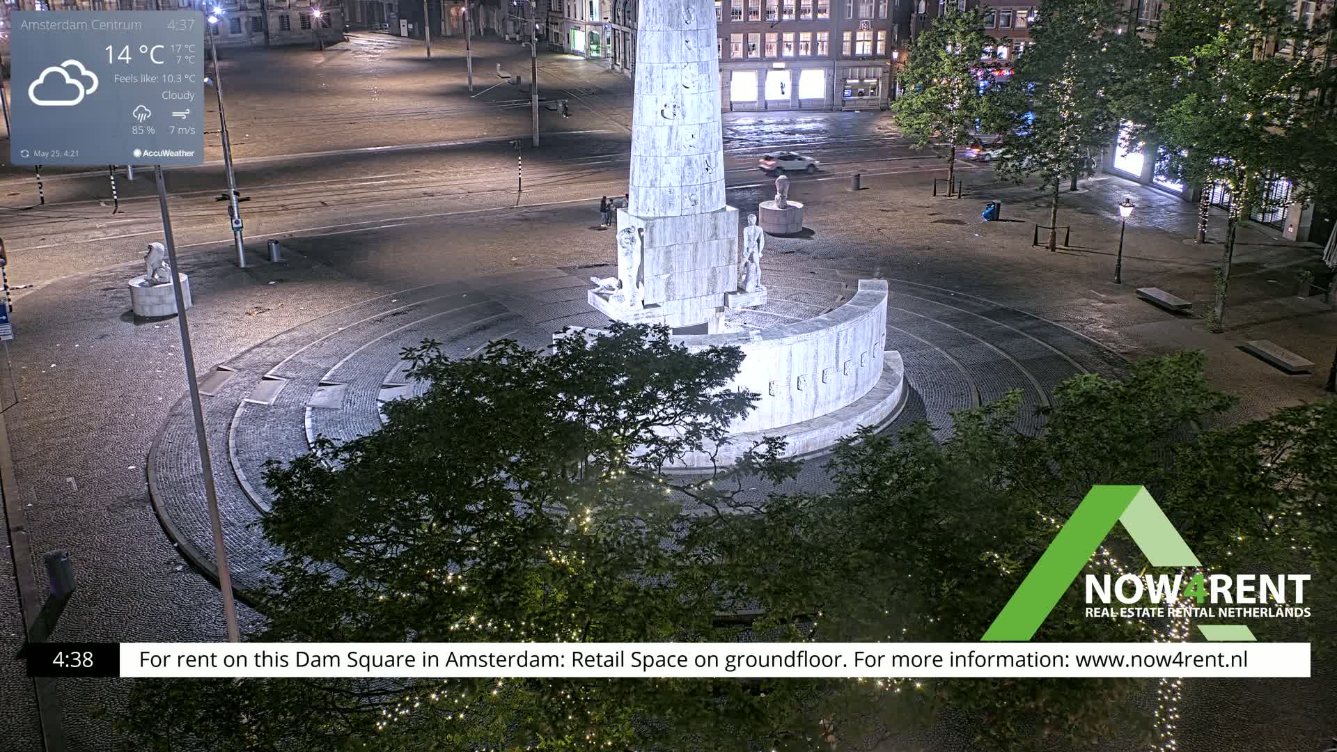 Amsterdam De Dam Square Live Cam - North Holland, Netherlands
