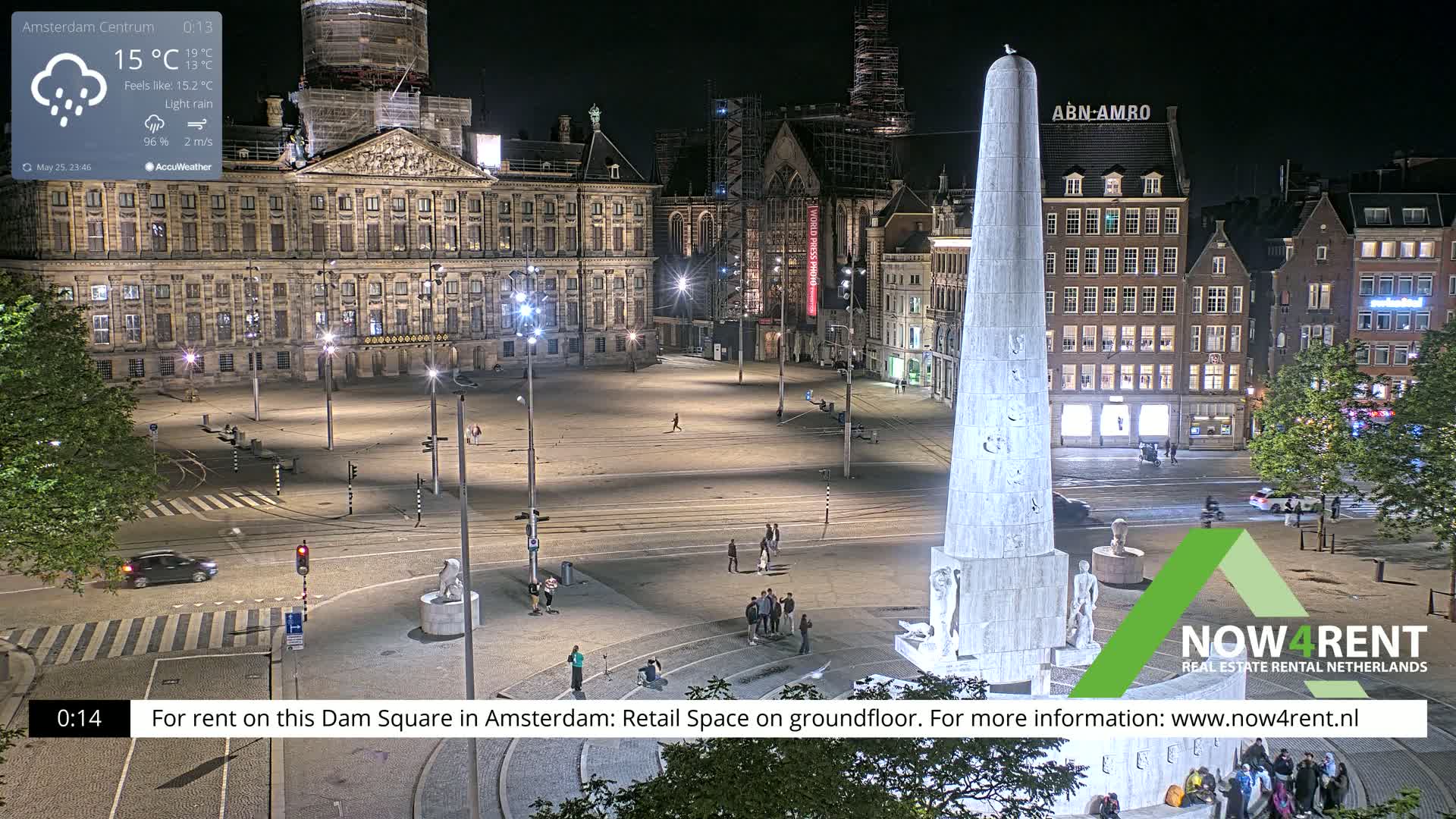 Amsterdam De Dam Square Live Cam - North Holland, Netherlands