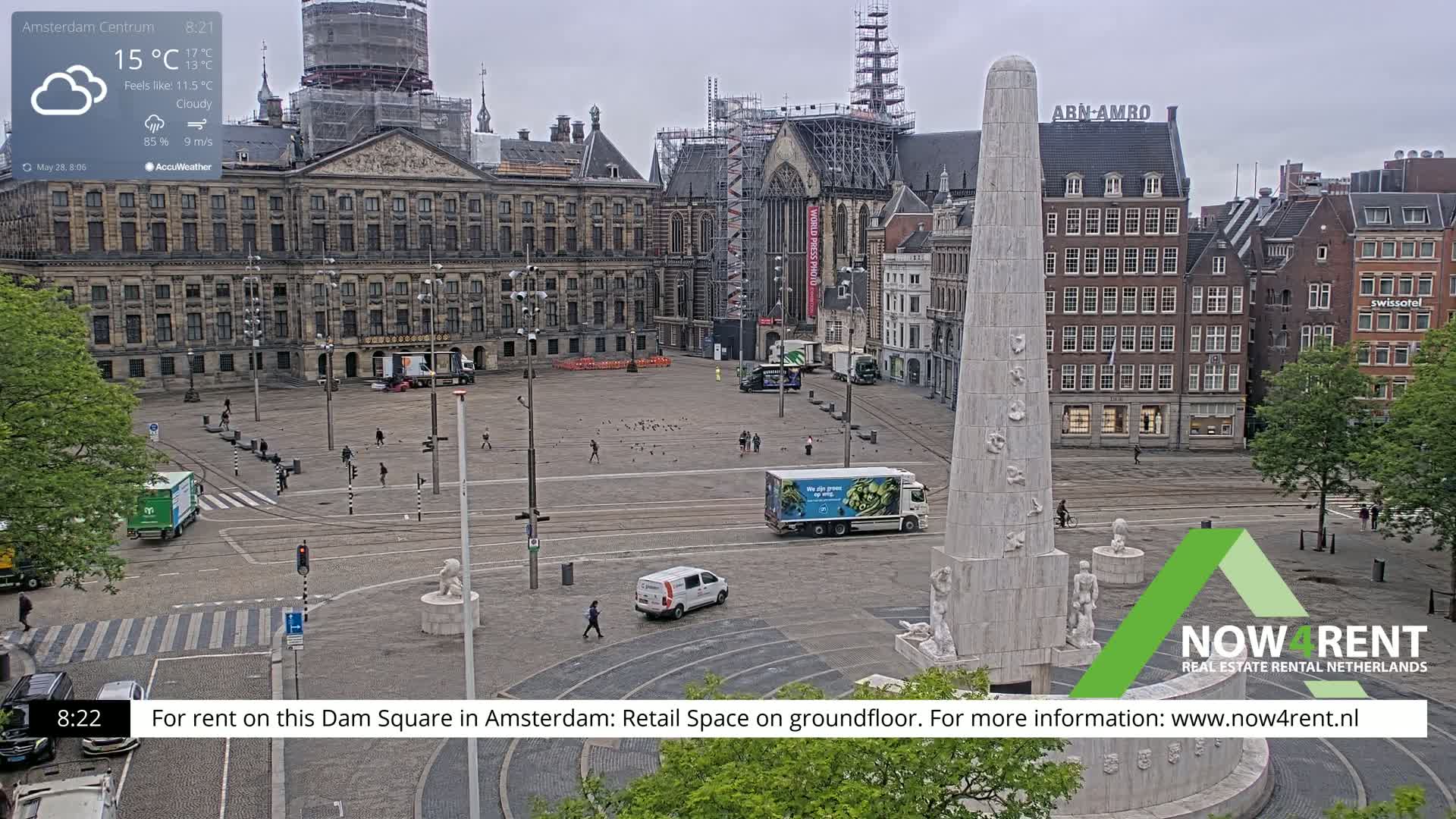 Amsterdam De Dam Square Live Cam - North Holland, Netherlands