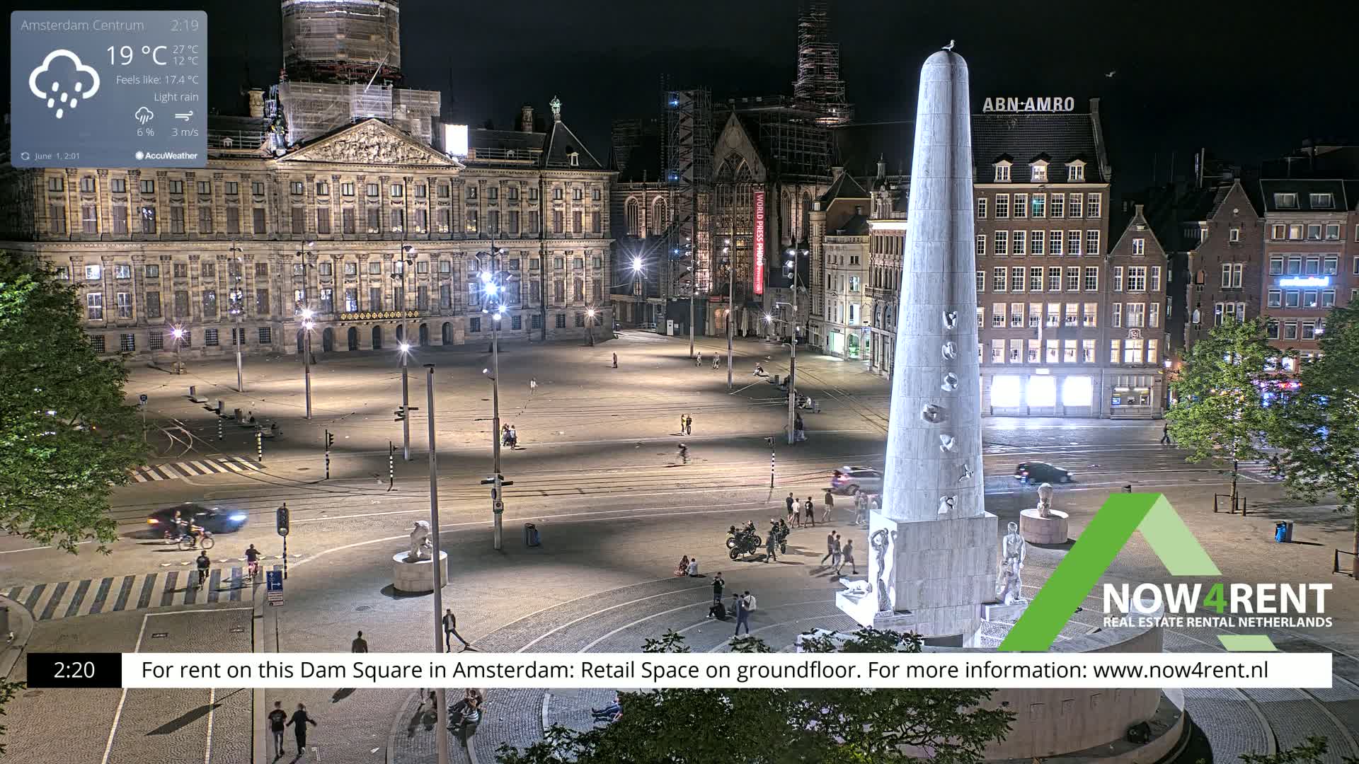 Amsterdam De Dam Square Live Cam - North Holland, Netherlands
