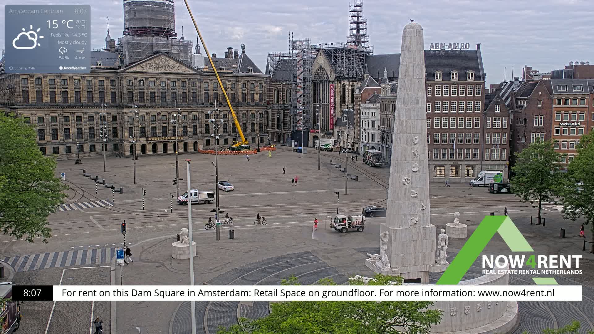 Amsterdam De Dam Square Live Cam - North Holland, Netherlands