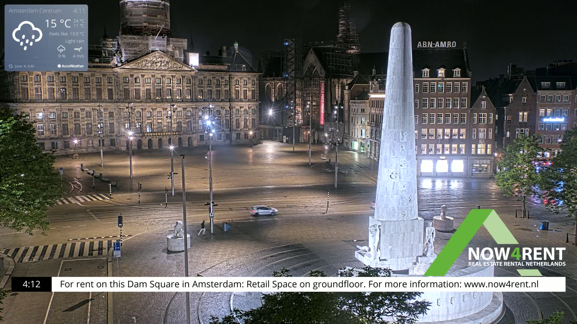 Amsterdam De Dam Square Live Cam - North Holland, Netherlands