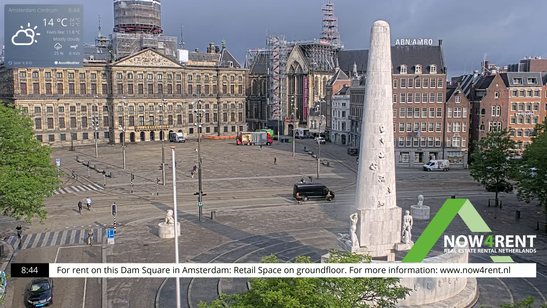 Amsterdam De Dam Square Live Cam - North Holland, Netherlands