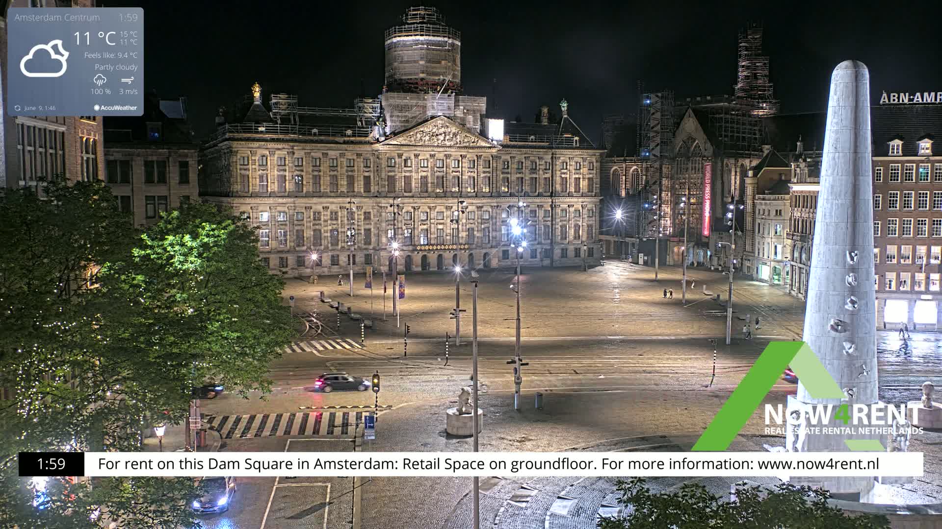 Amsterdam De Dam Square Live Cam - North Holland, Netherlands