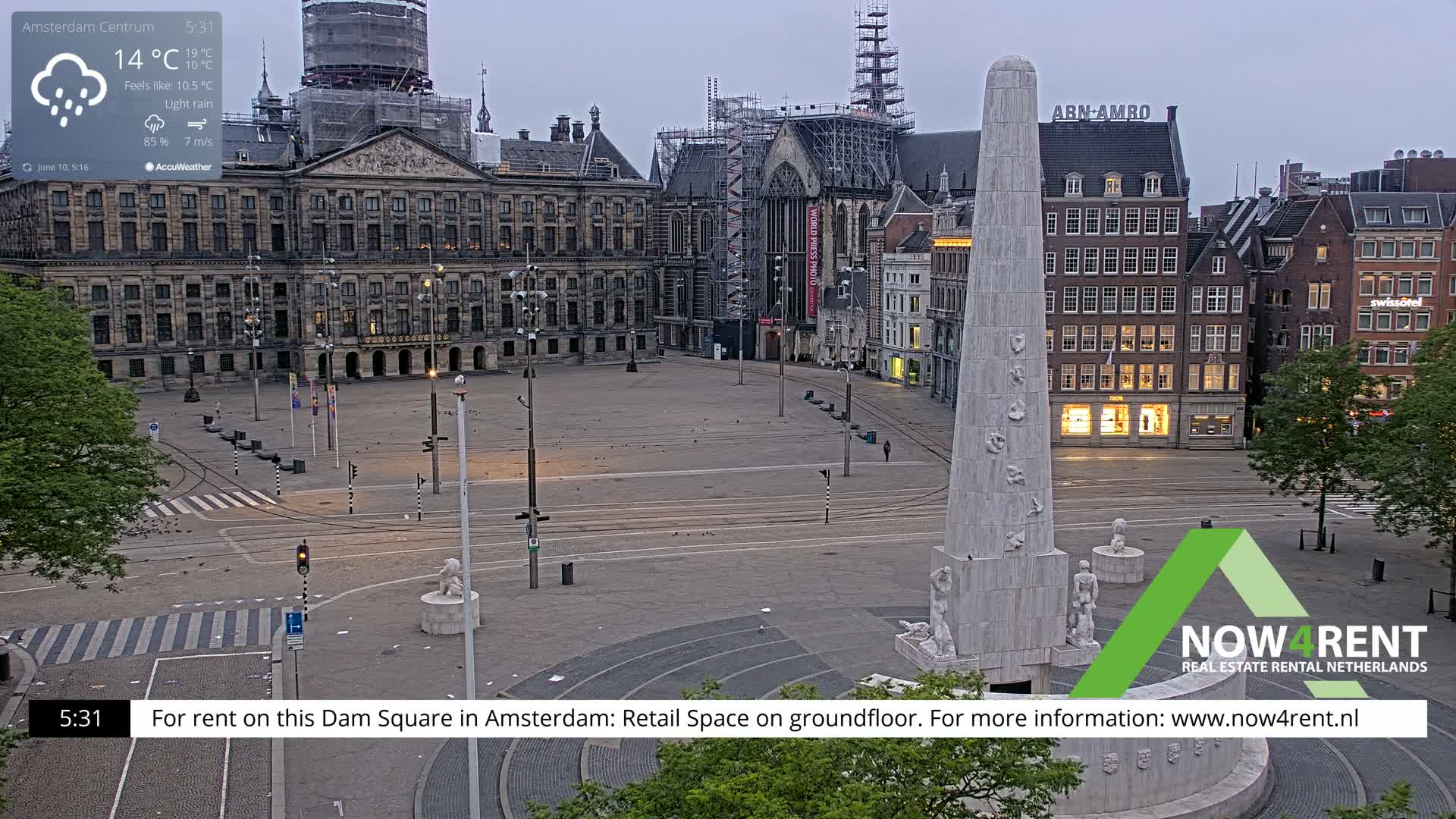 Amsterdam De Dam Square Live Cam - North Holland, Netherlands