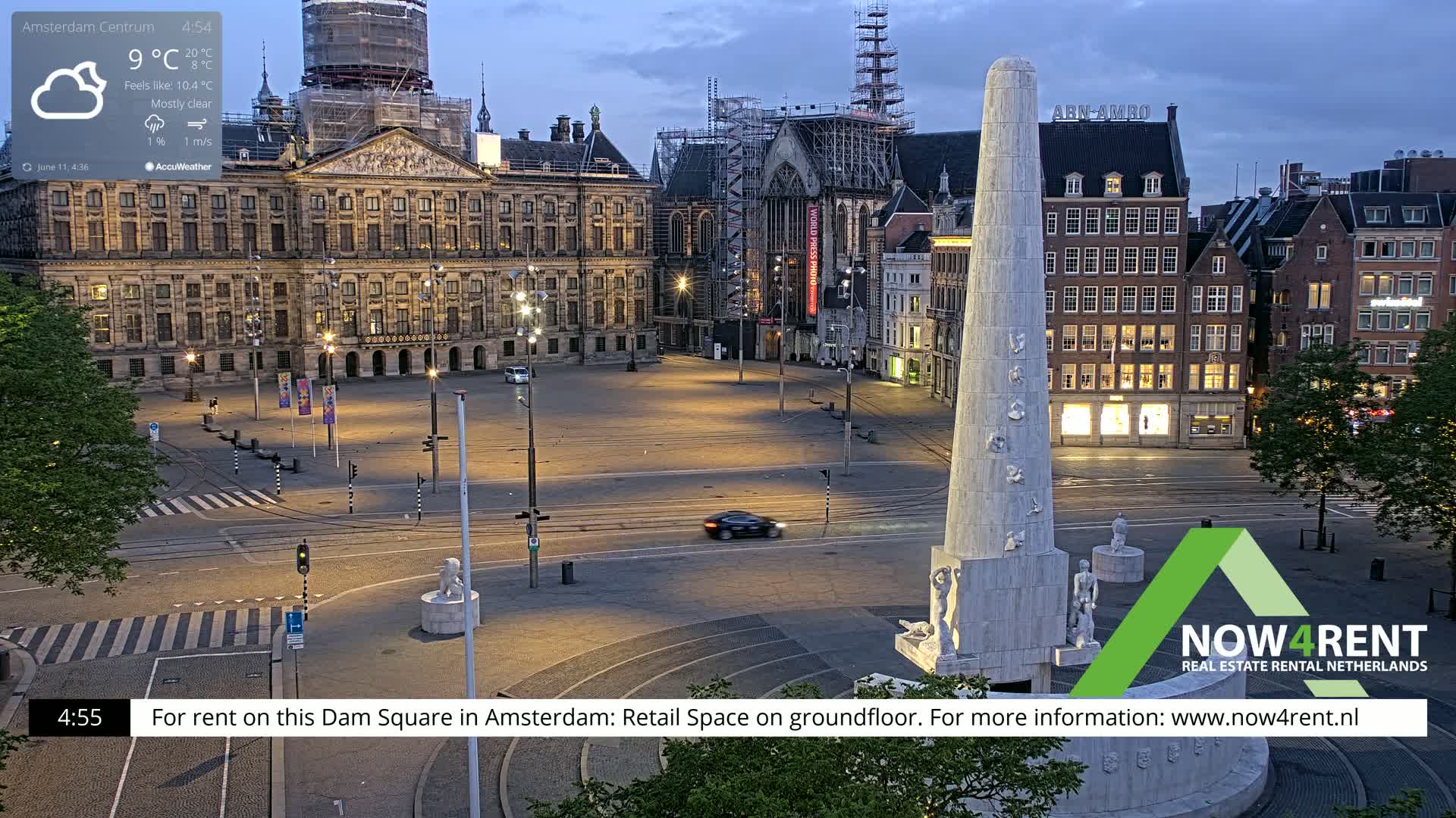 Amsterdam De Dam Square Live Cam - North Holland, Netherlands