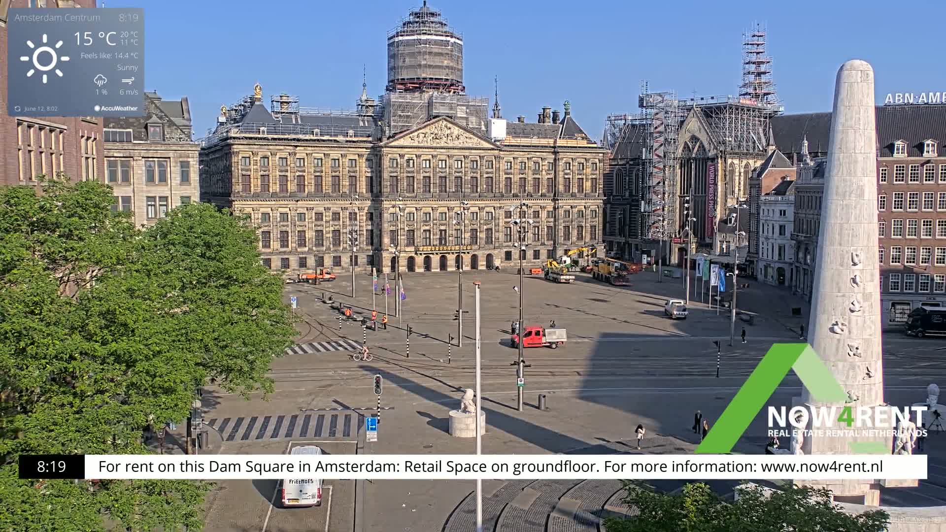 Amsterdam De Dam Square Live Cam - North Holland, Netherlands