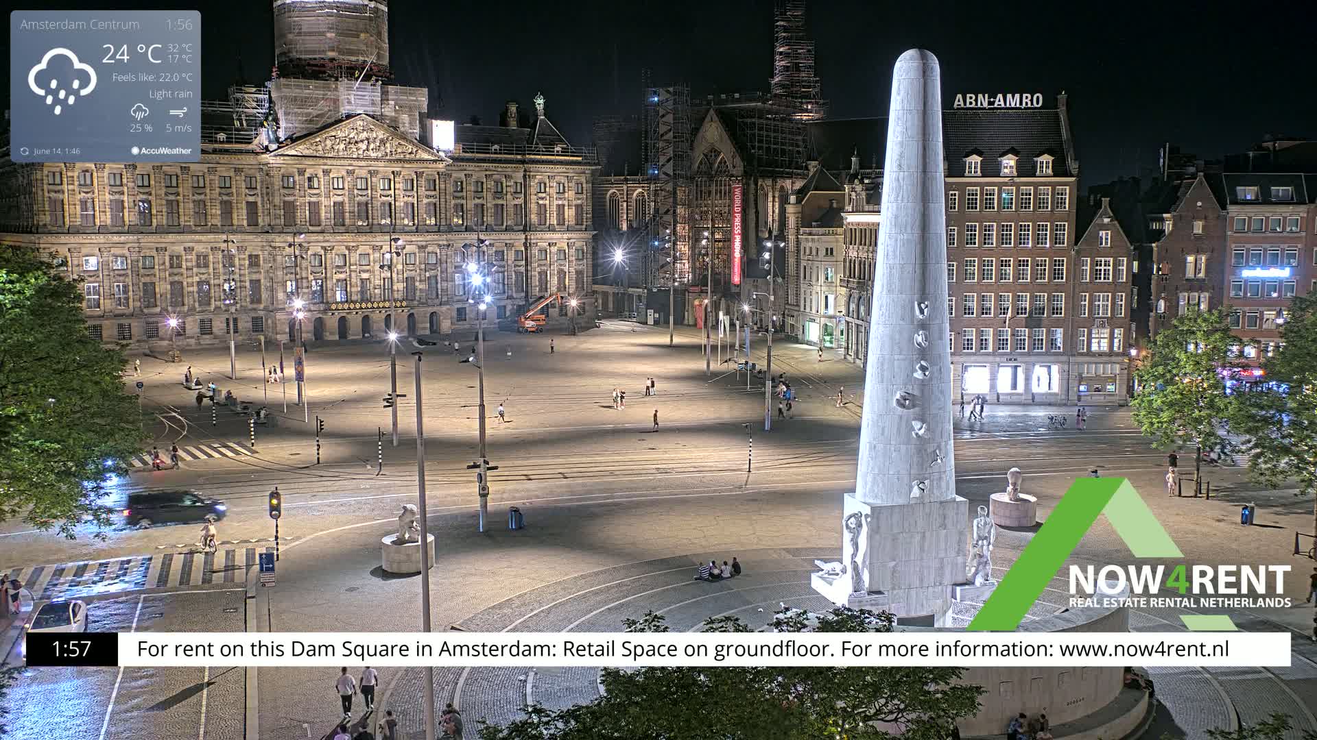 Amsterdam De Dam Square Live Cam - North Holland, Netherlands