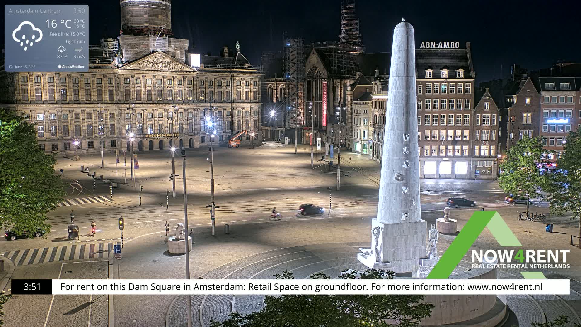 Amsterdam De Dam Square Live Cam - North Holland, Netherlands