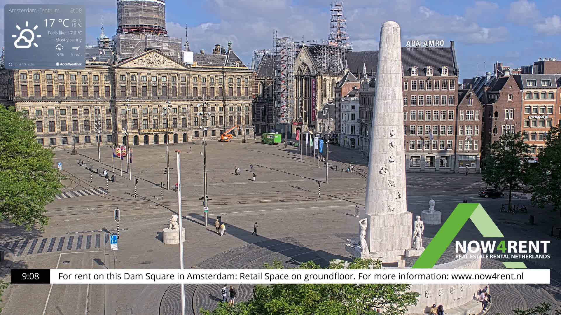 Amsterdam De Dam Square Live Cam - North Holland, Netherlands