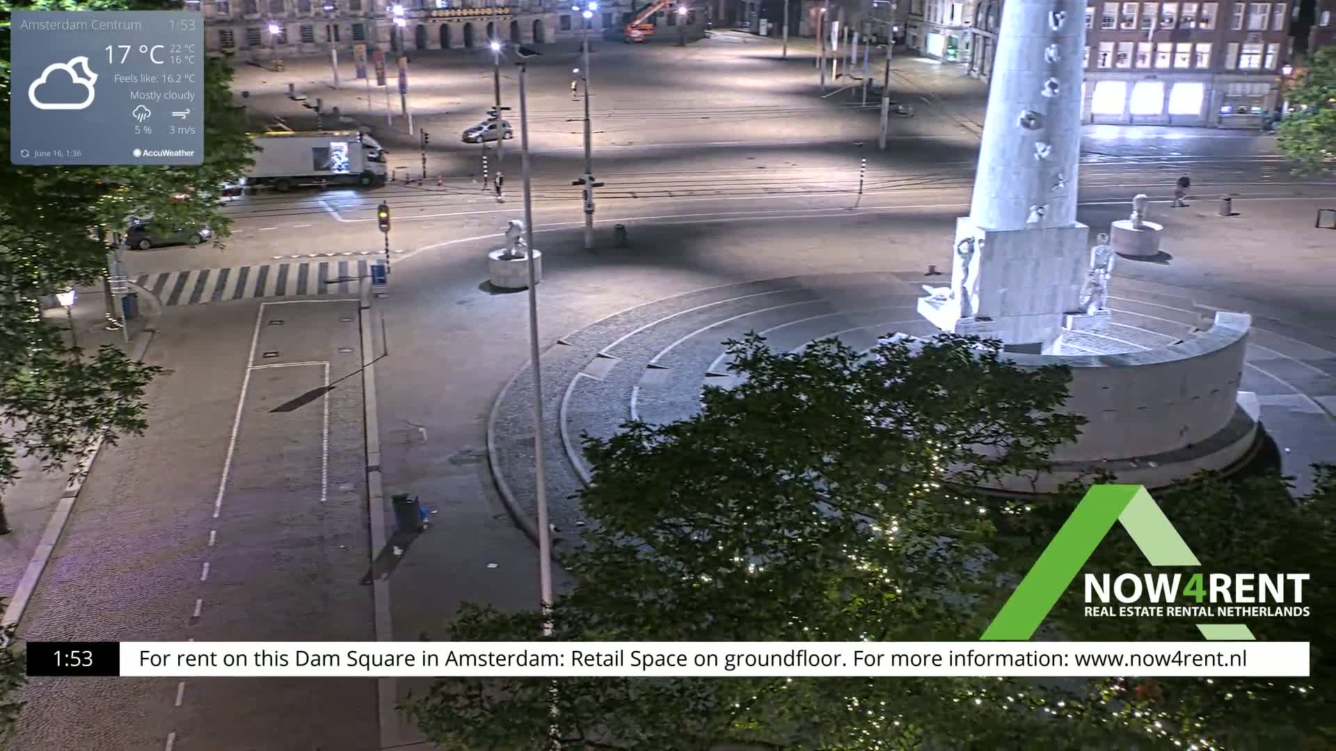 Amsterdam De Dam Square Live Cam - North Holland, Netherlands