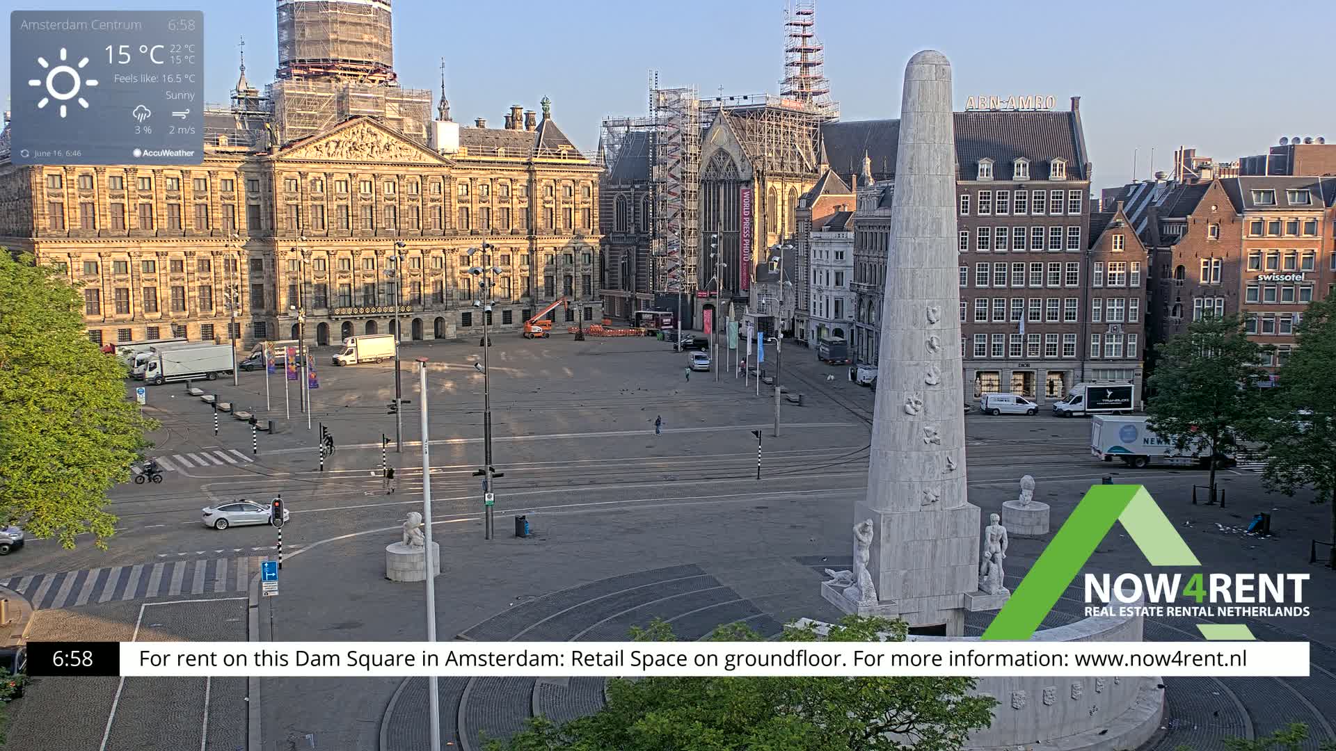 Amsterdam De Dam Square Live Cam - North Holland, Netherlands