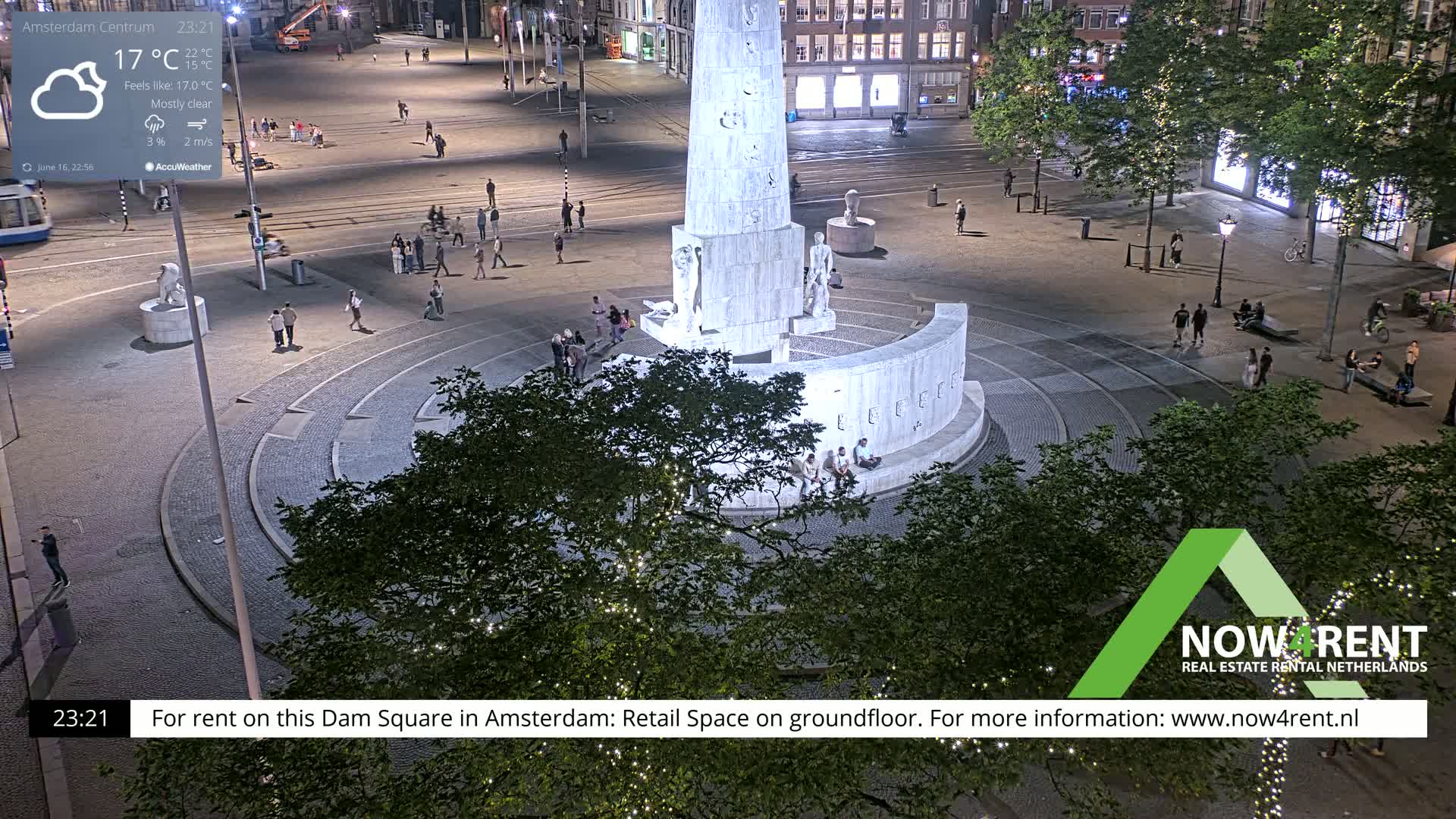 Amsterdam De Dam Square Live Cam - North Holland, Netherlands