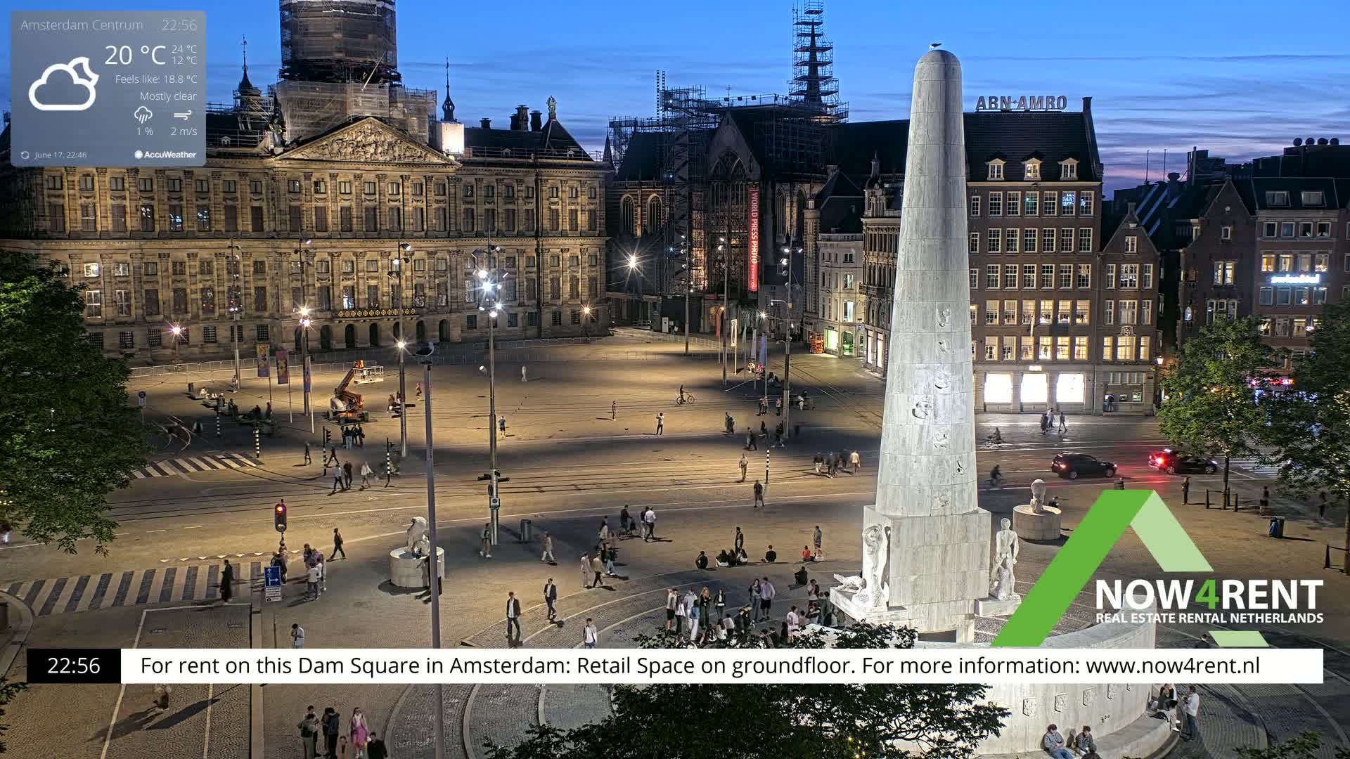 Amsterdam De Dam Square Live Cam - North Holland, Netherlands