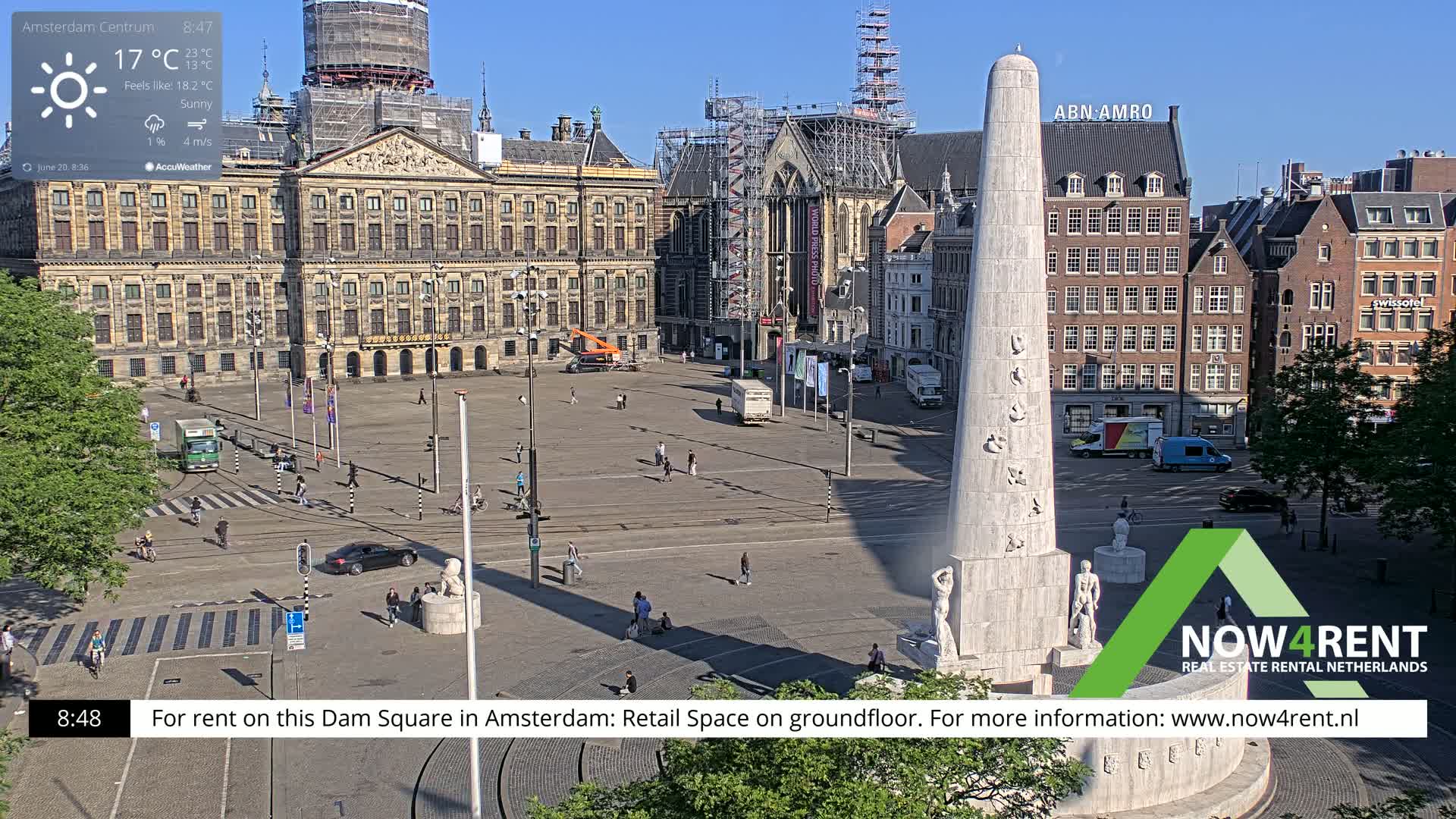 Amsterdam De Dam Square Live Cam - North Holland, Netherlands