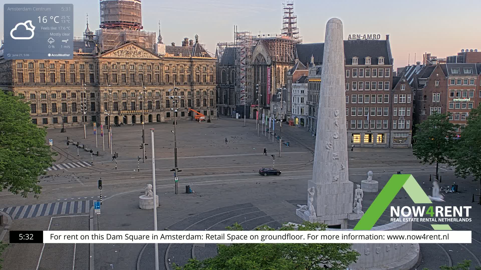 Amsterdam De Dam Square Live Cam - North Holland, Netherlands