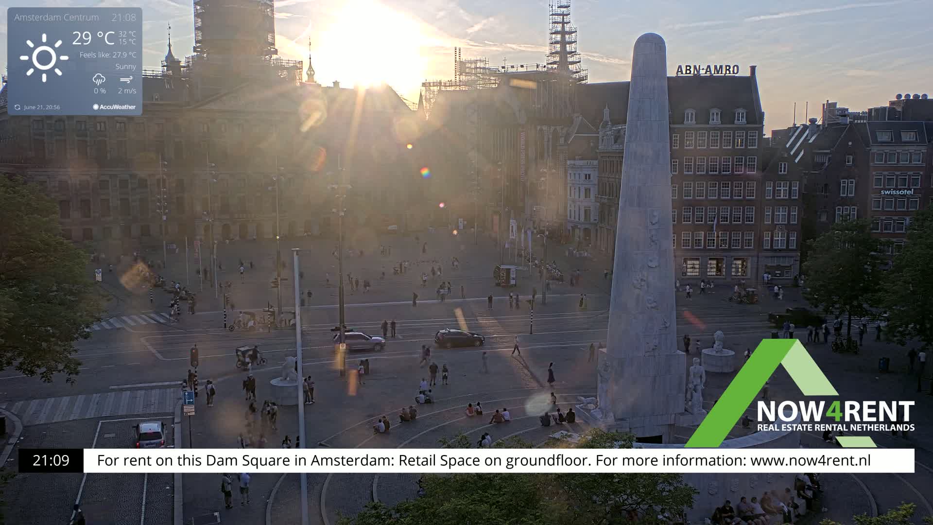 Amsterdam De Dam Square Live Cam - North Holland, Netherlands