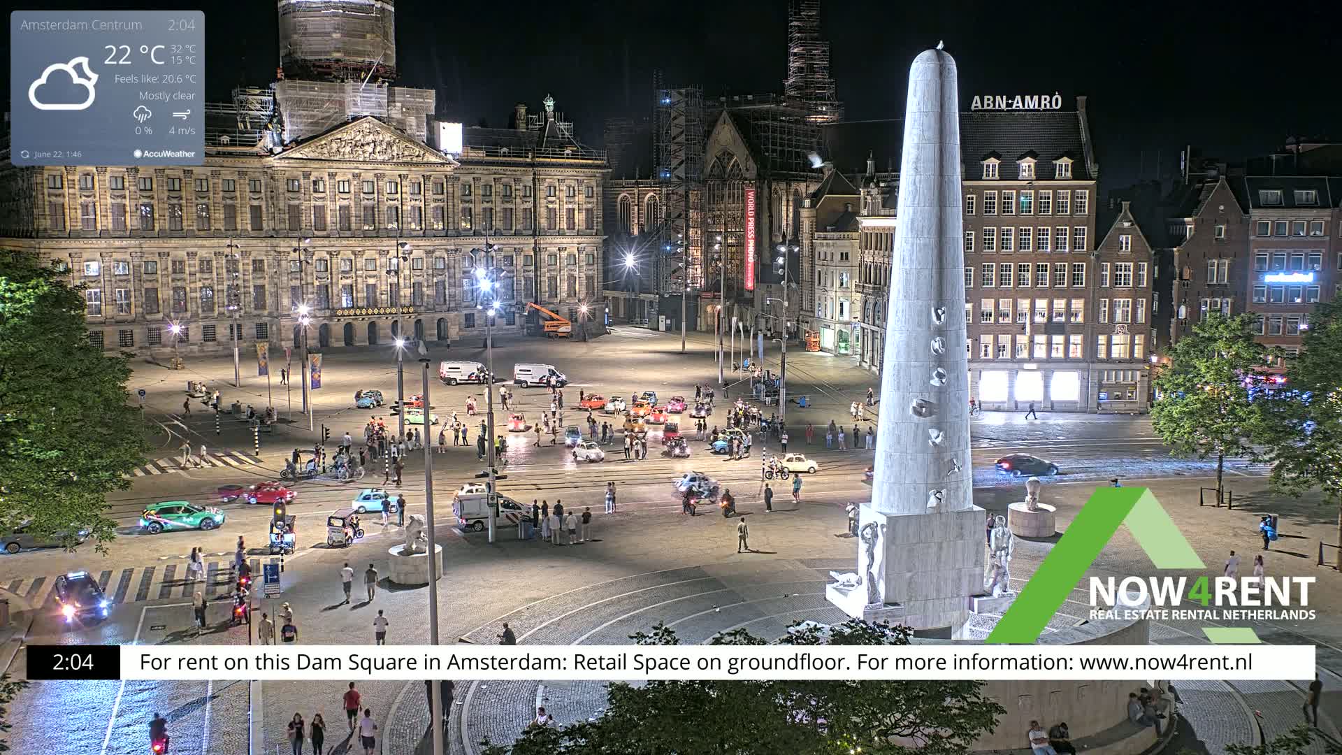 Amsterdam De Dam Square Live Cam - North Holland, Netherlands