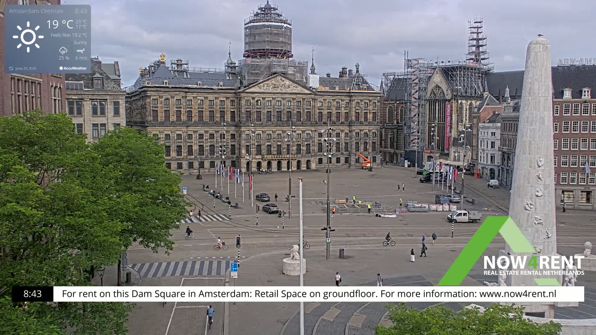 Amsterdam De Dam Square Live Cam - North Holland, Netherlands