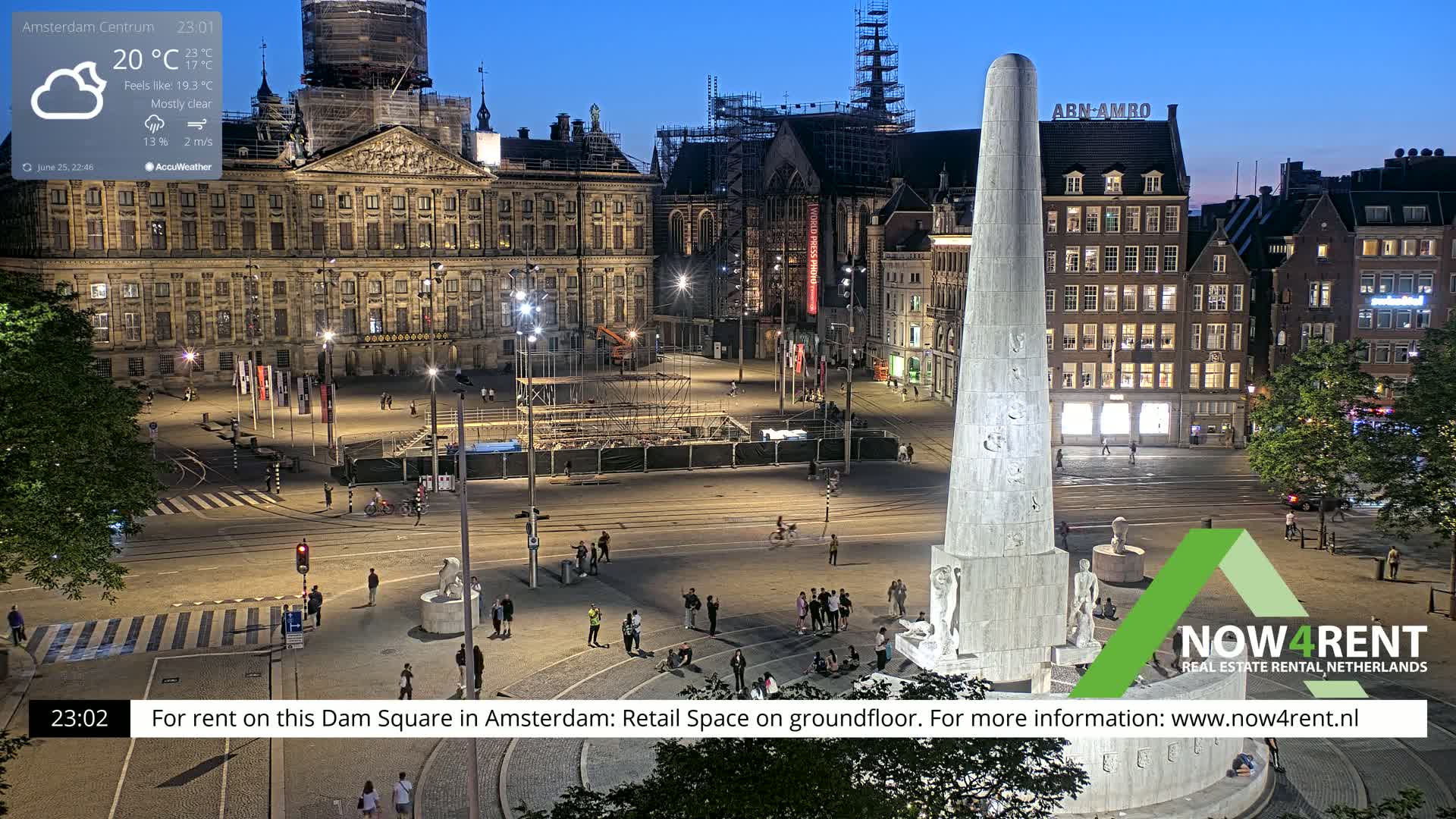 Amsterdam De Dam Square Live Cam - North Holland, Netherlands