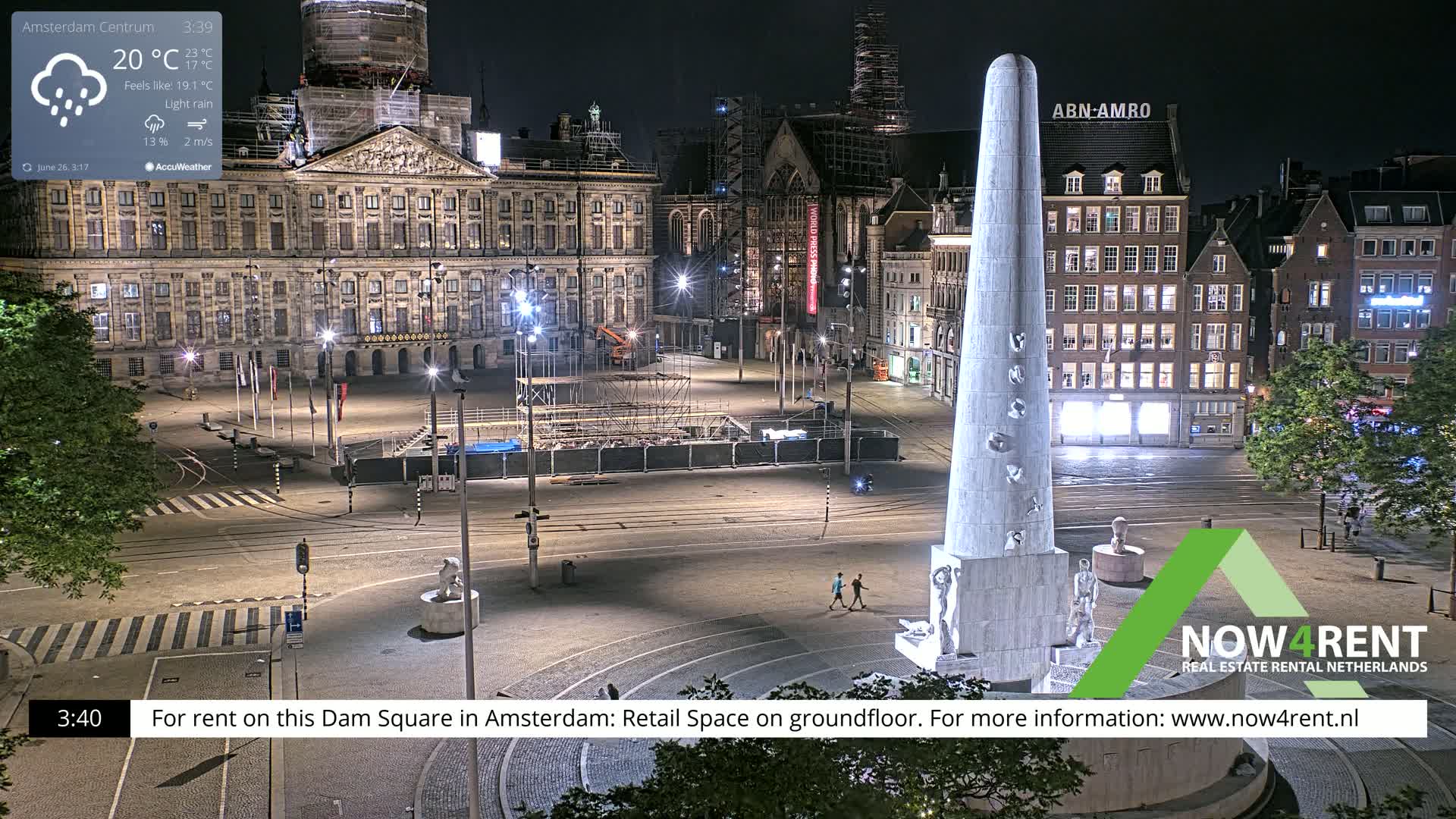 Amsterdam De Dam Square Live Cam - North Holland, Netherlands